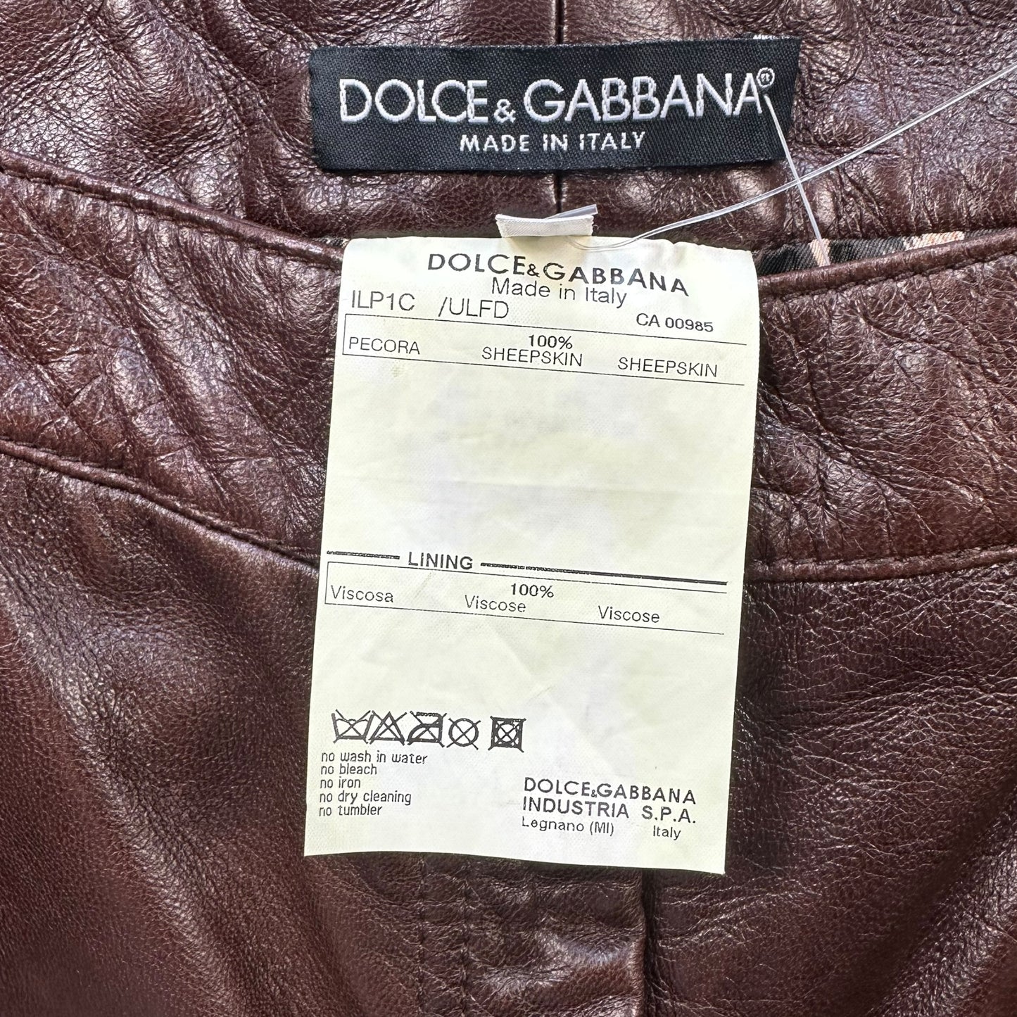 Dolce & Gabbana Dark Brown Leather Pants NEW