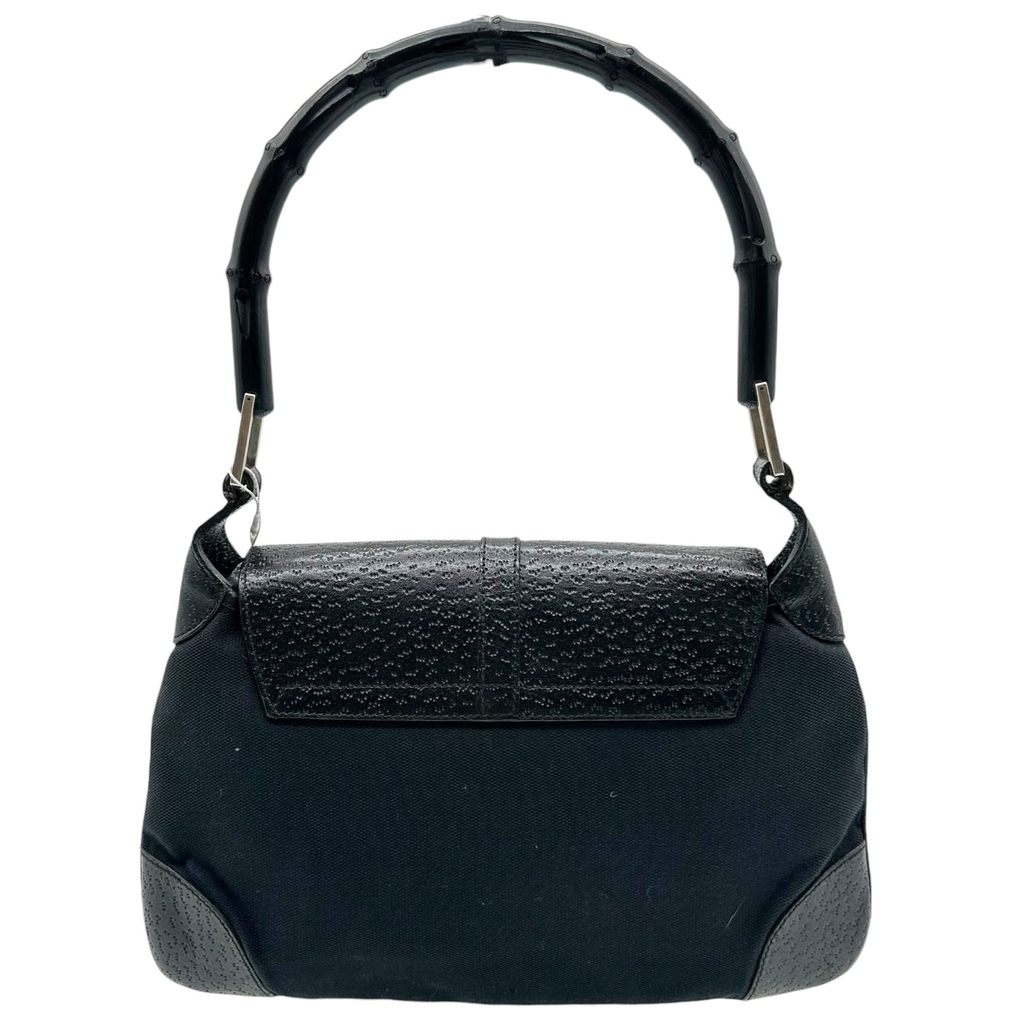 Gucci Black Leather & Canvas Bamboo Handle Mini Jackie Bag