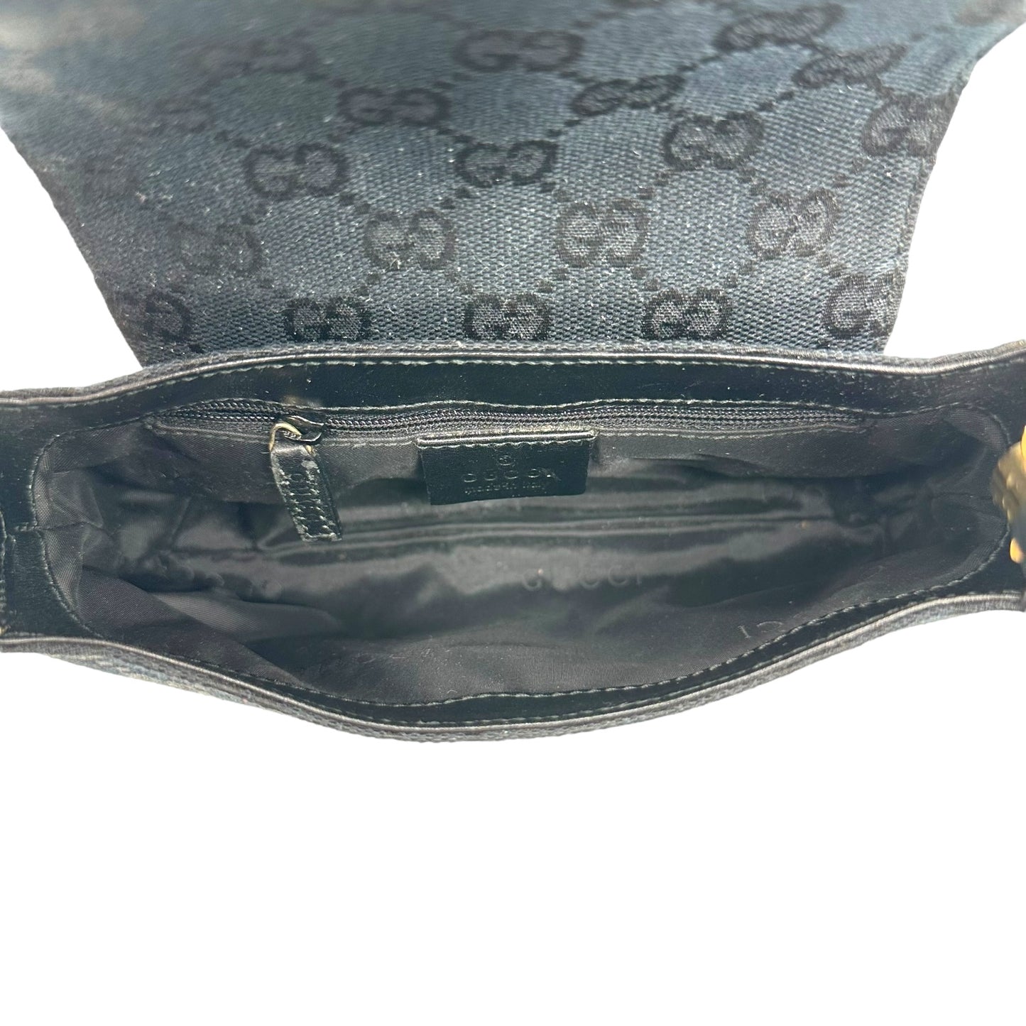 Gucci Black Canvas Monogram Bamboo Handle Mini Jackie Bag - Outfit Repeater