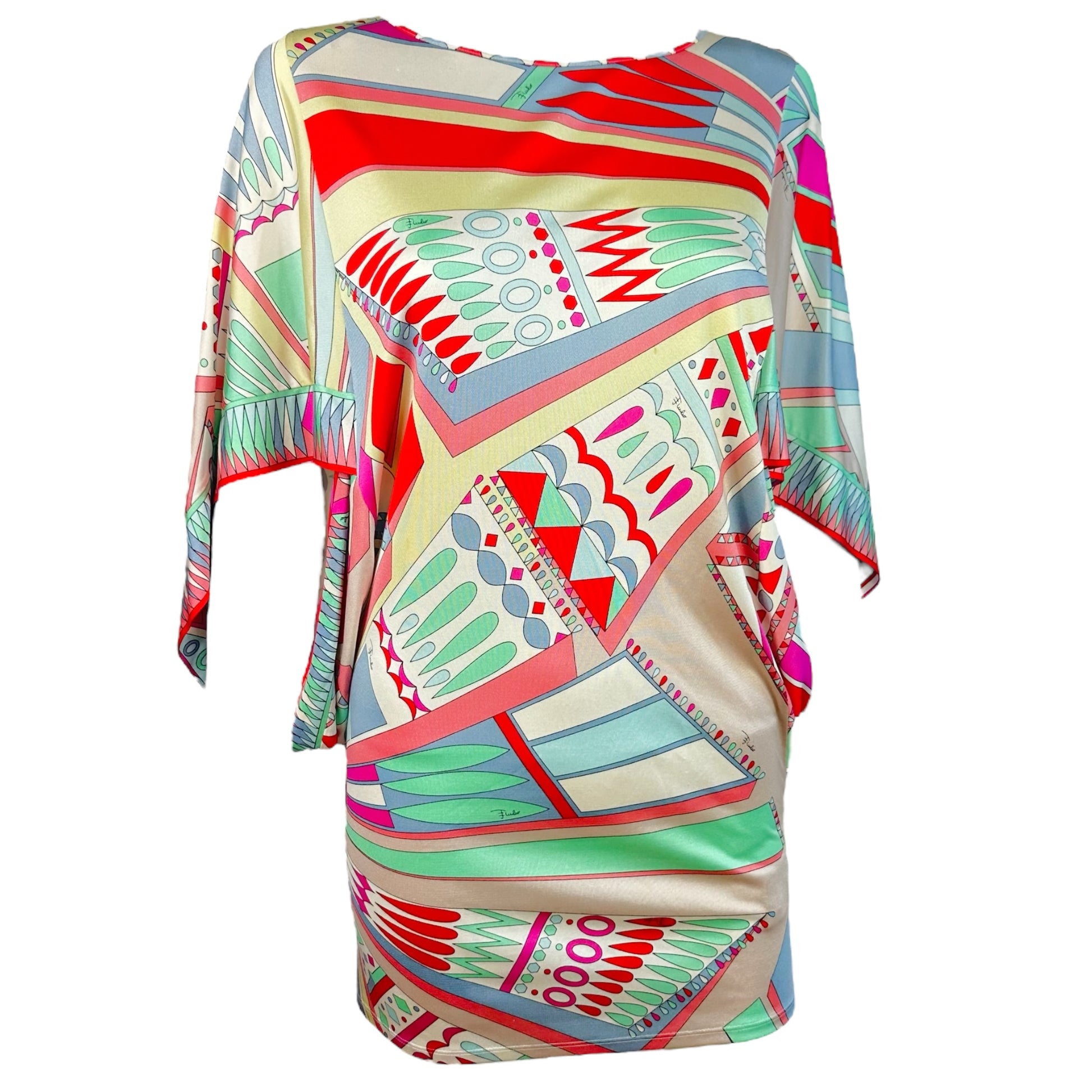 Emilio Pucci Multicolor Printed Silk Dolman Blouse - Outfit Repeater
