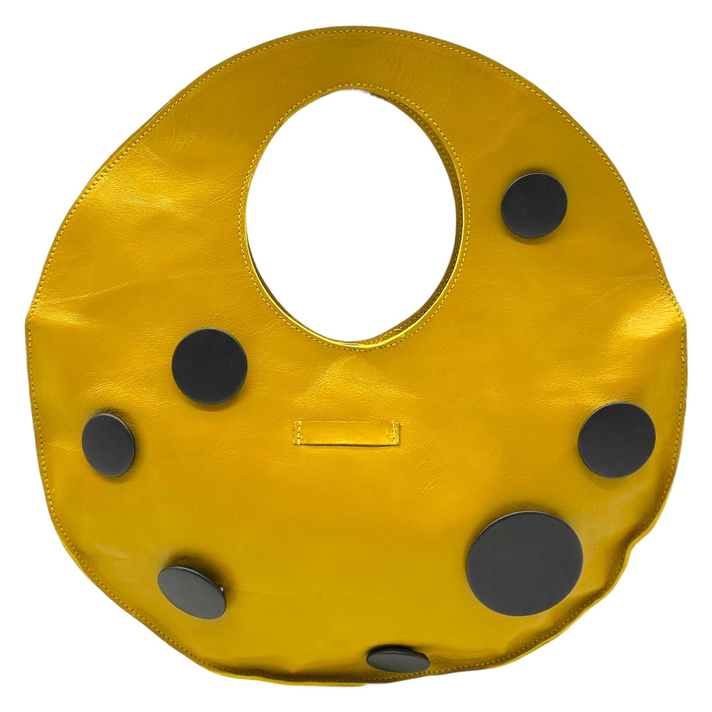 Jean Paul Gaultier Yellow Pin Embellished Round Handbag