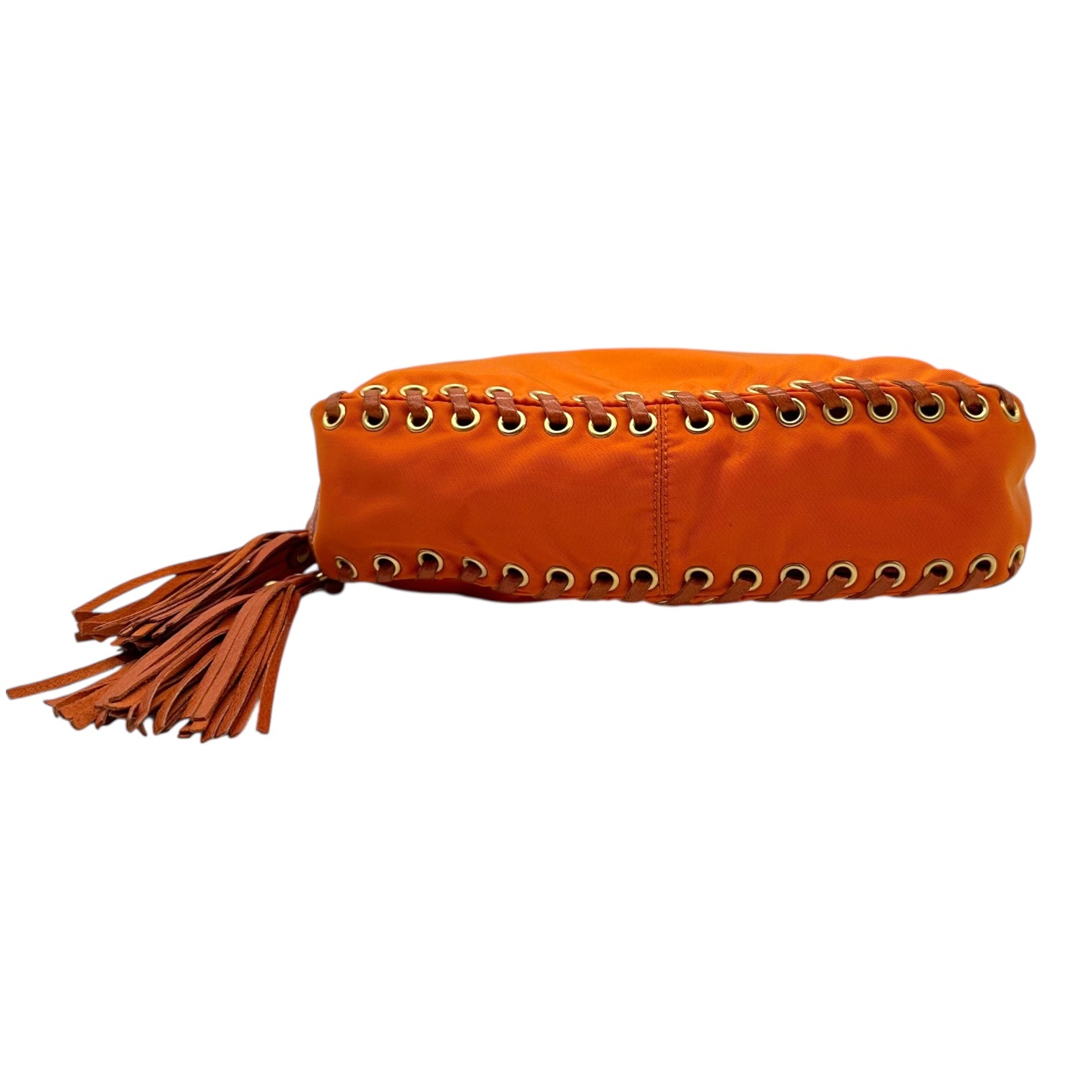 Prada Orange Nylon Fringe Trim Mini Bag - Outfit Repeater