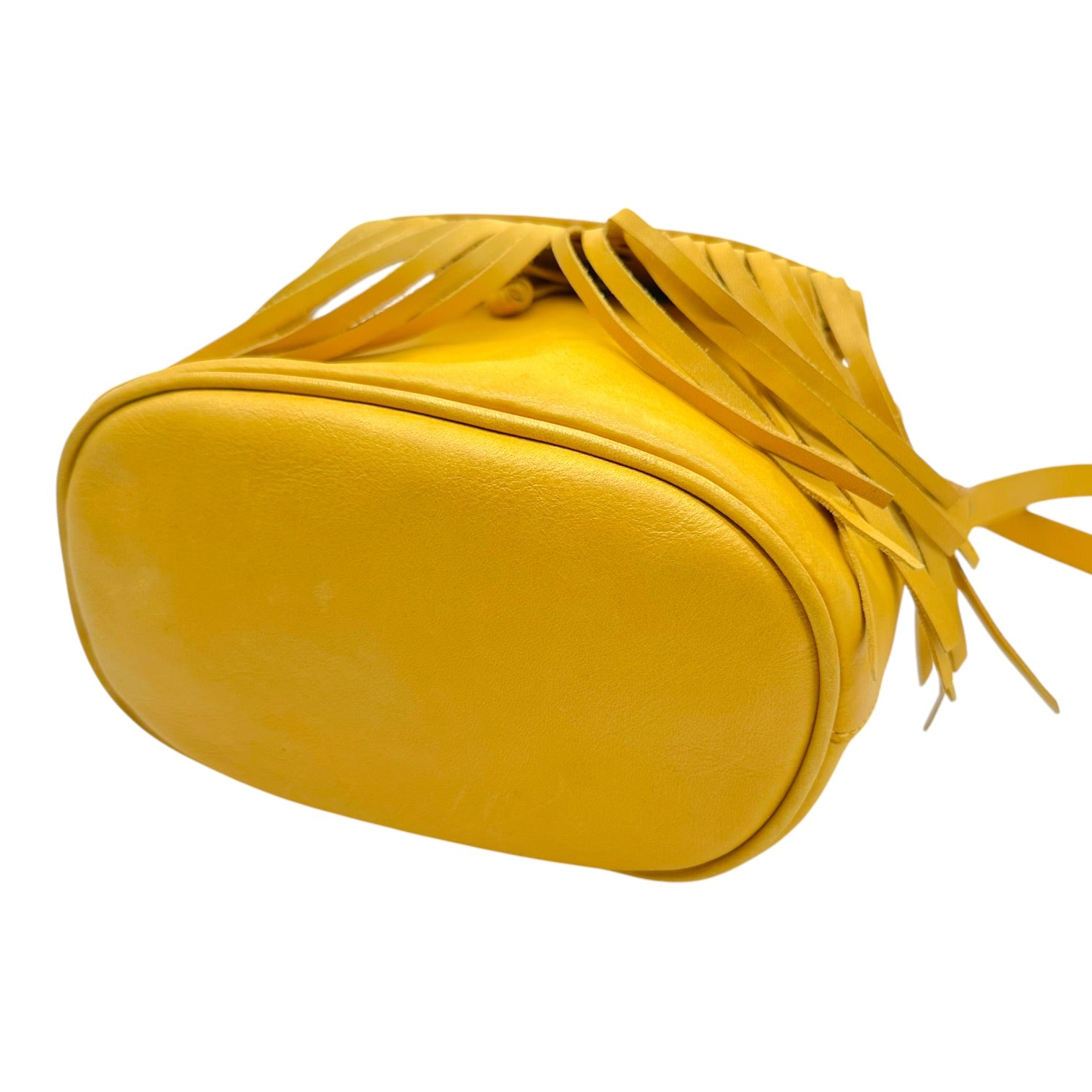Roberto Cavalli Yellow Fringe Trim Studded Crossbody Bag