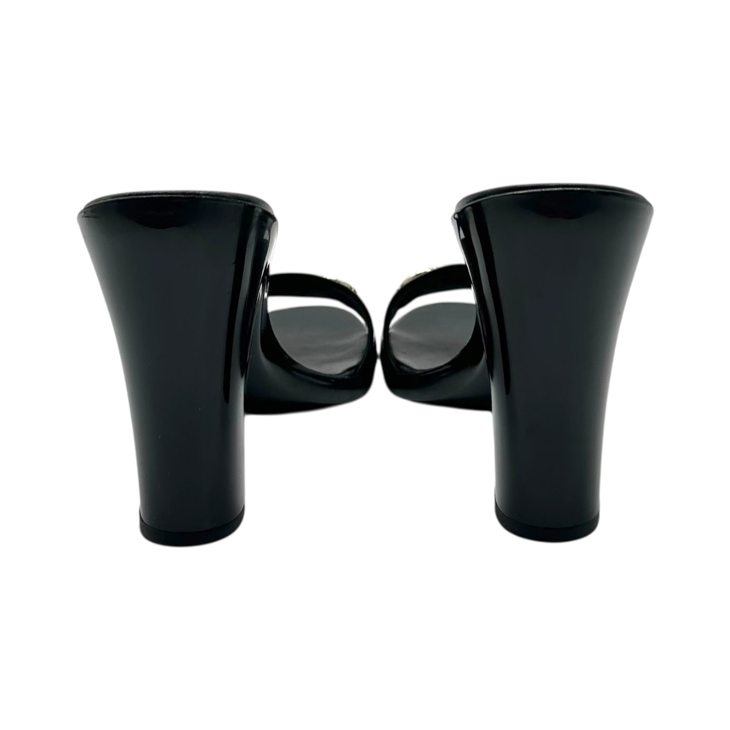 Gucci Black Patent Horsebit Mule Heels