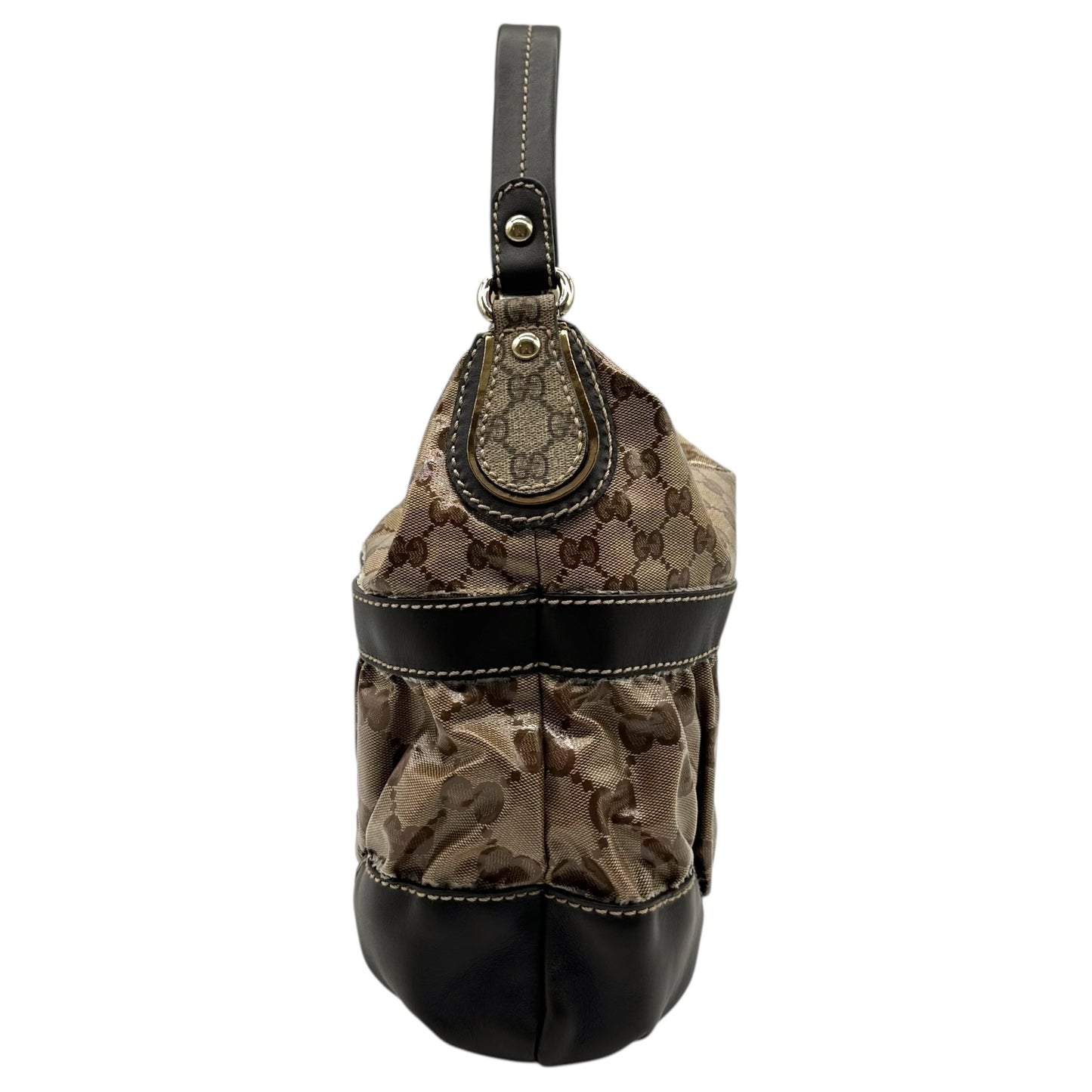 Gucci Coated Monogram Canvas Mini Hobo Bag