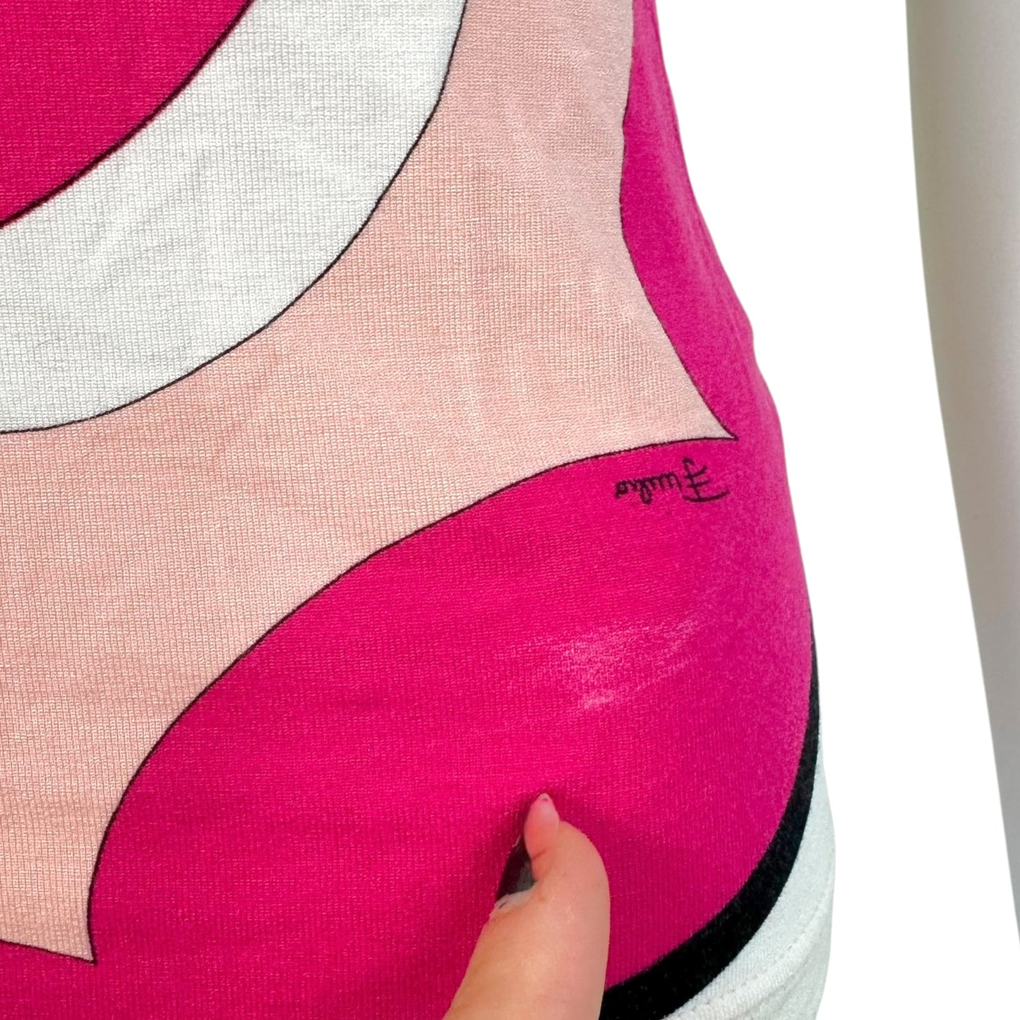 Emilio Pucci Pink & Blue Printed Keyhole Cut-Out Tank