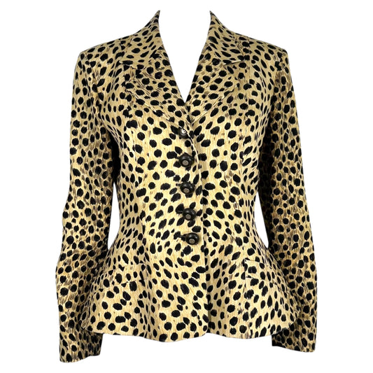 Christian Dior S/S 1997 Leopard Print Silk Blazer