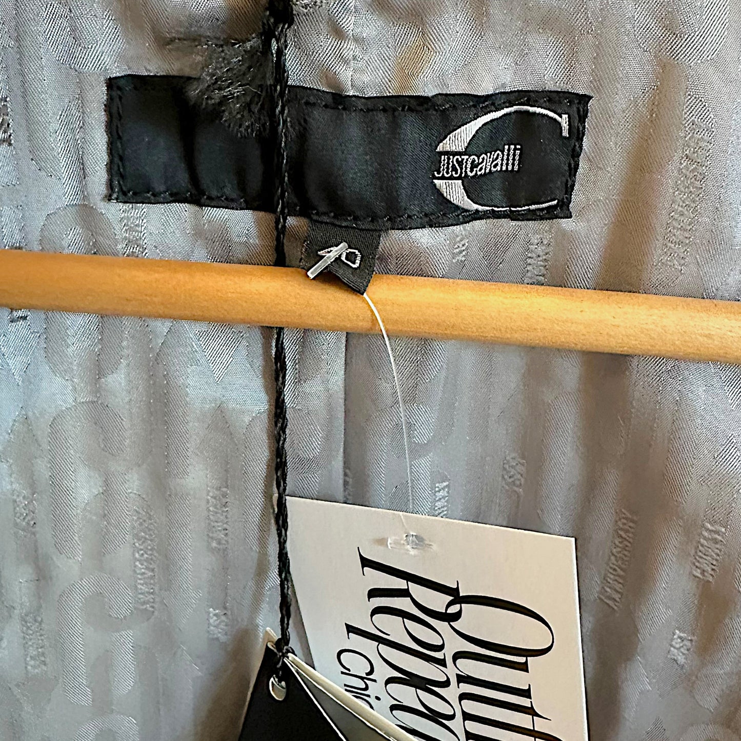 Just Cavalli Roberto Cavalli Metallic Silver & Gray Studded Suede Moto Jacket NEW