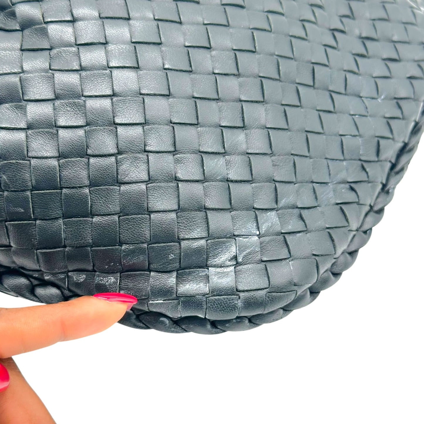 Bottega Veneta Black Intrecciato Woven Leather Medium Hobo Bag