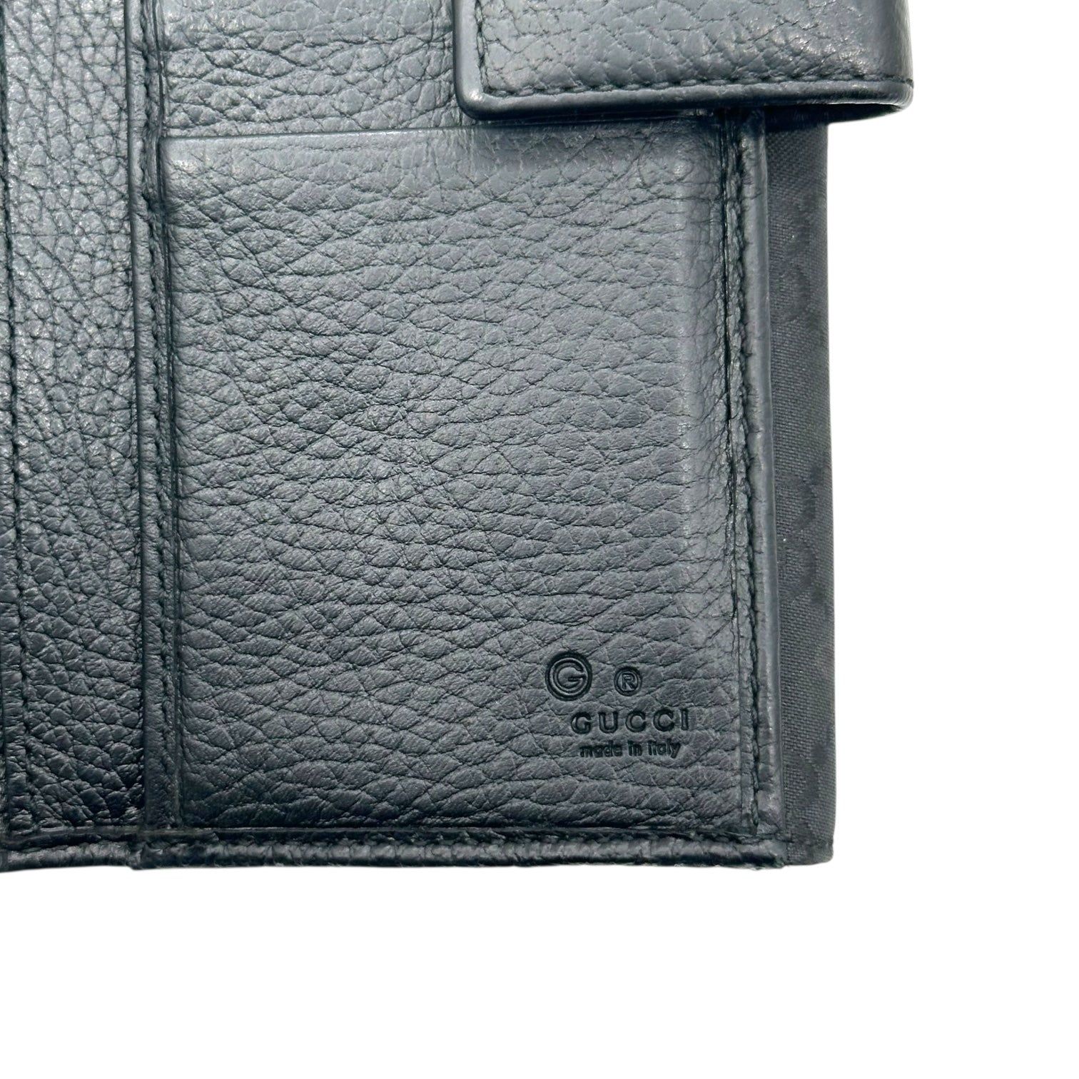 Gucci Black Monogram Logo Snap Long Wallet - Outfit Repeater