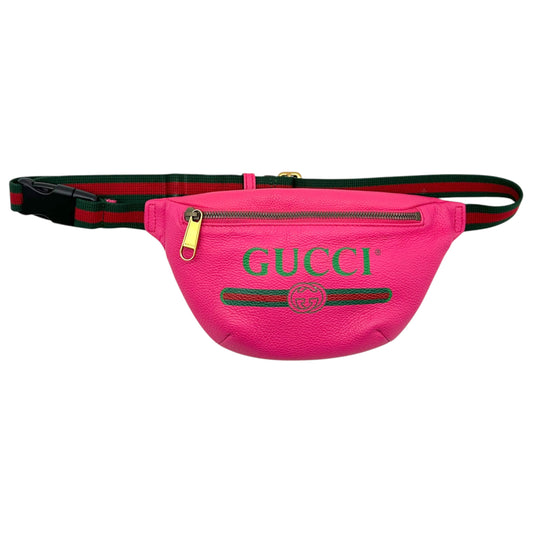 Gucci Hot Pink Leather Fanny Pack Bag