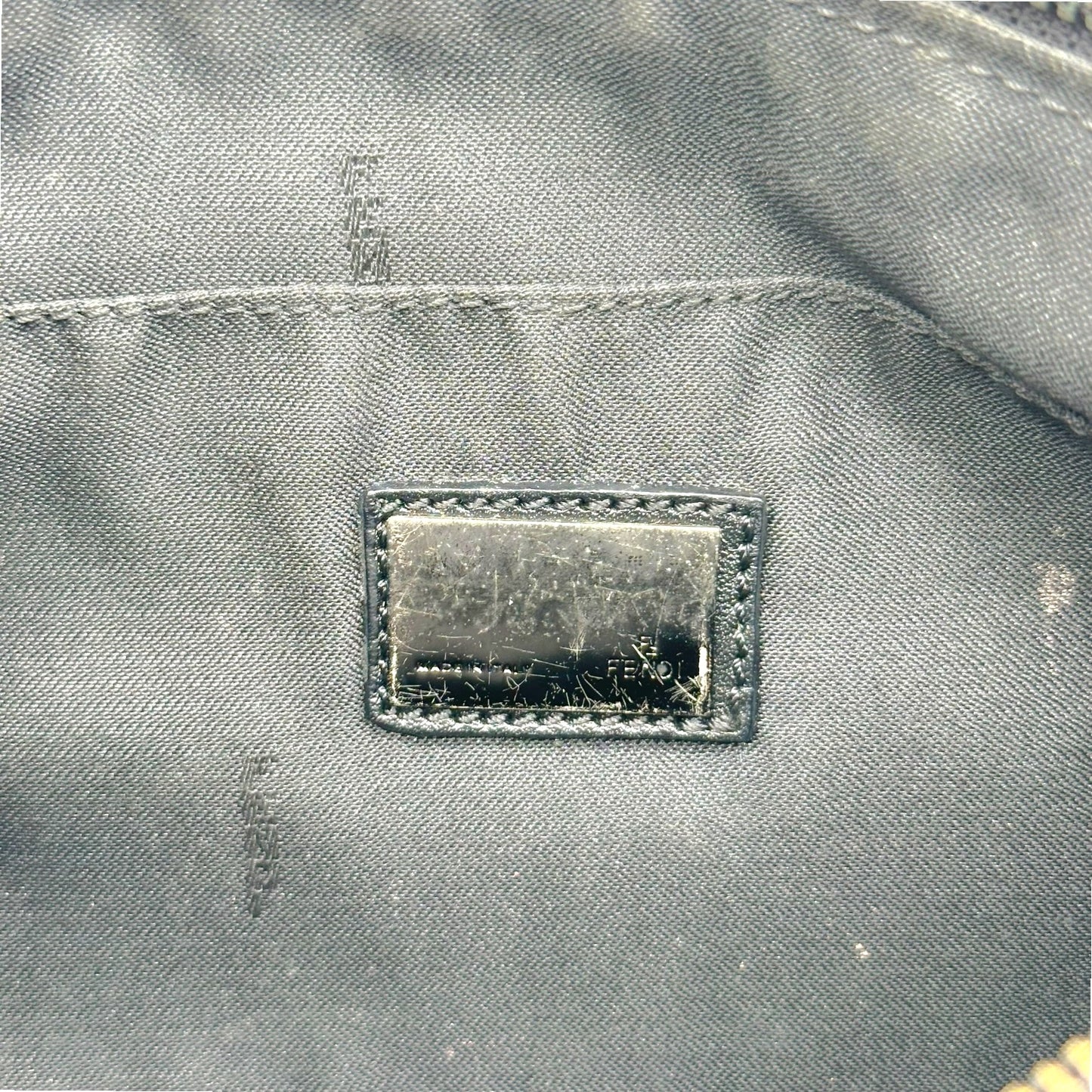 Fendi Black Zucchino Monogram Shoulder Bag