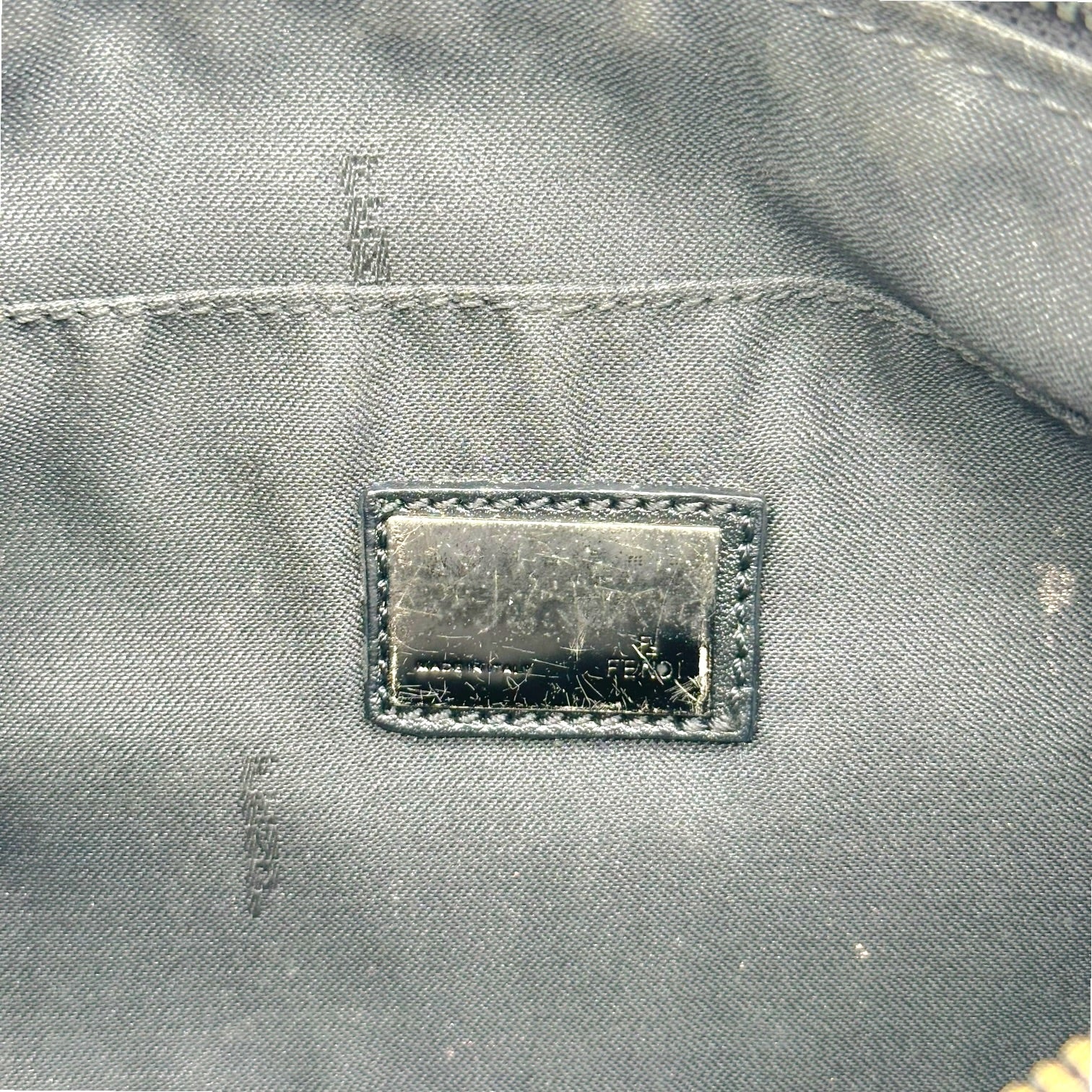 Fendi Black Zucchino Monogram Shoulder Bag