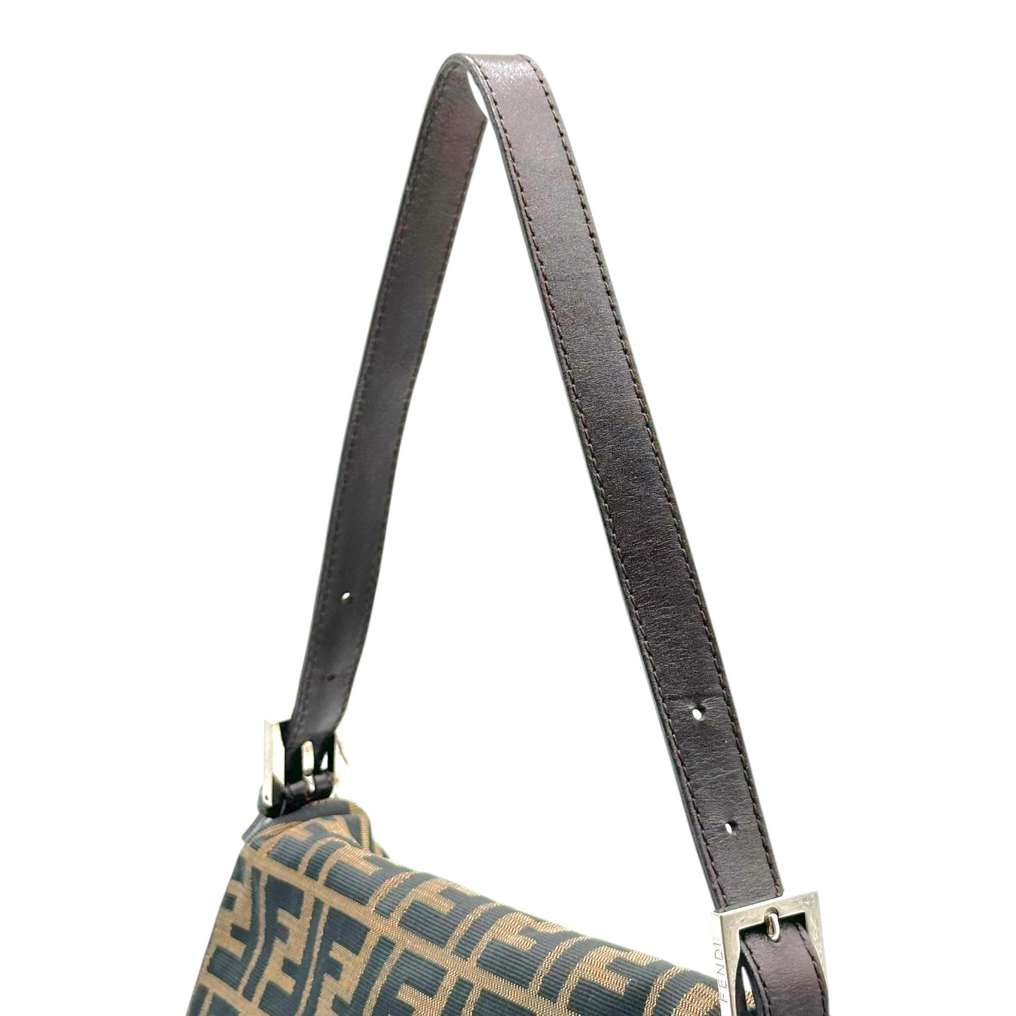 Fendi Brown Zucca Monogram Mama Baguette Bag