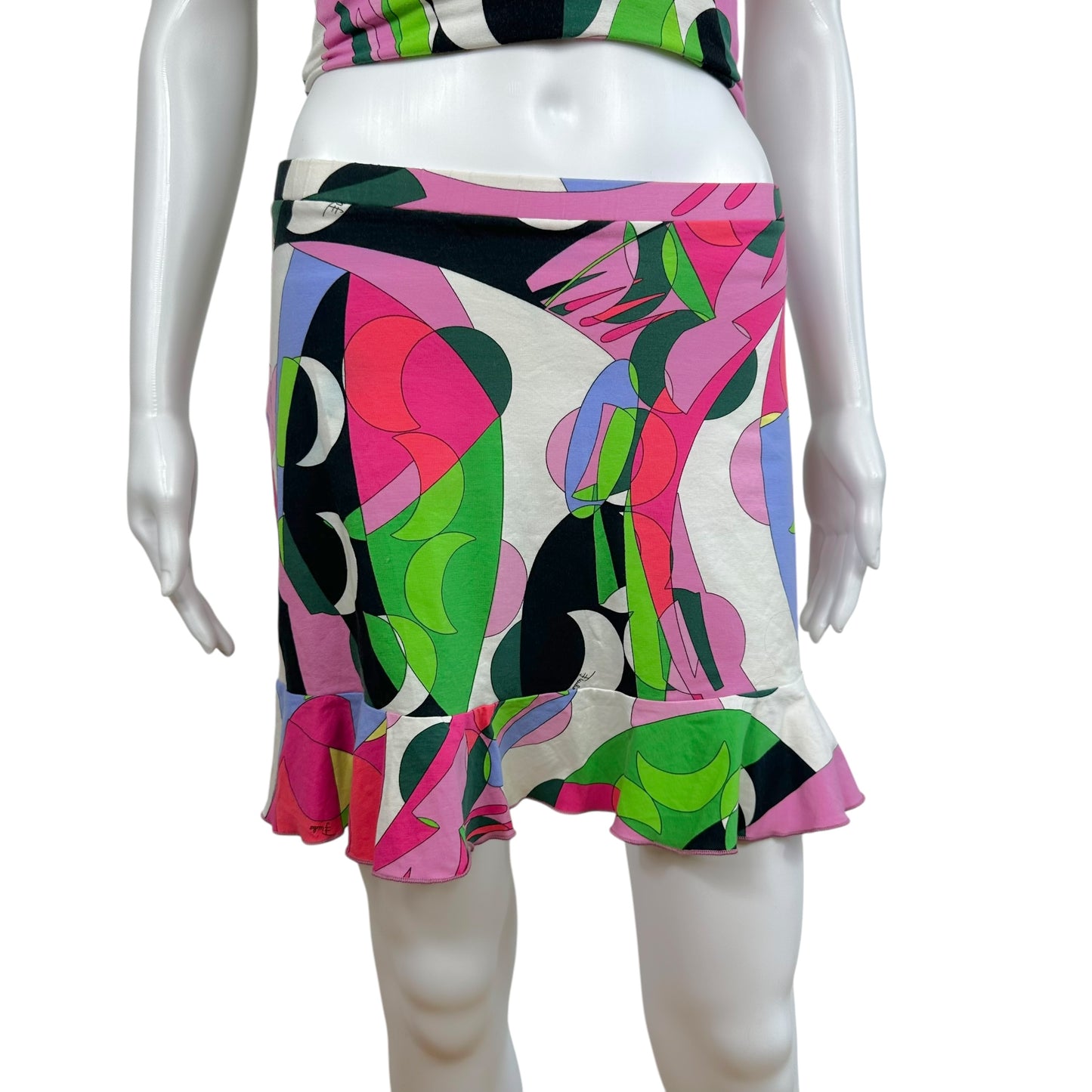 Emilio Pucci Multicolor Printed Mini Skirt & Tank Top Set