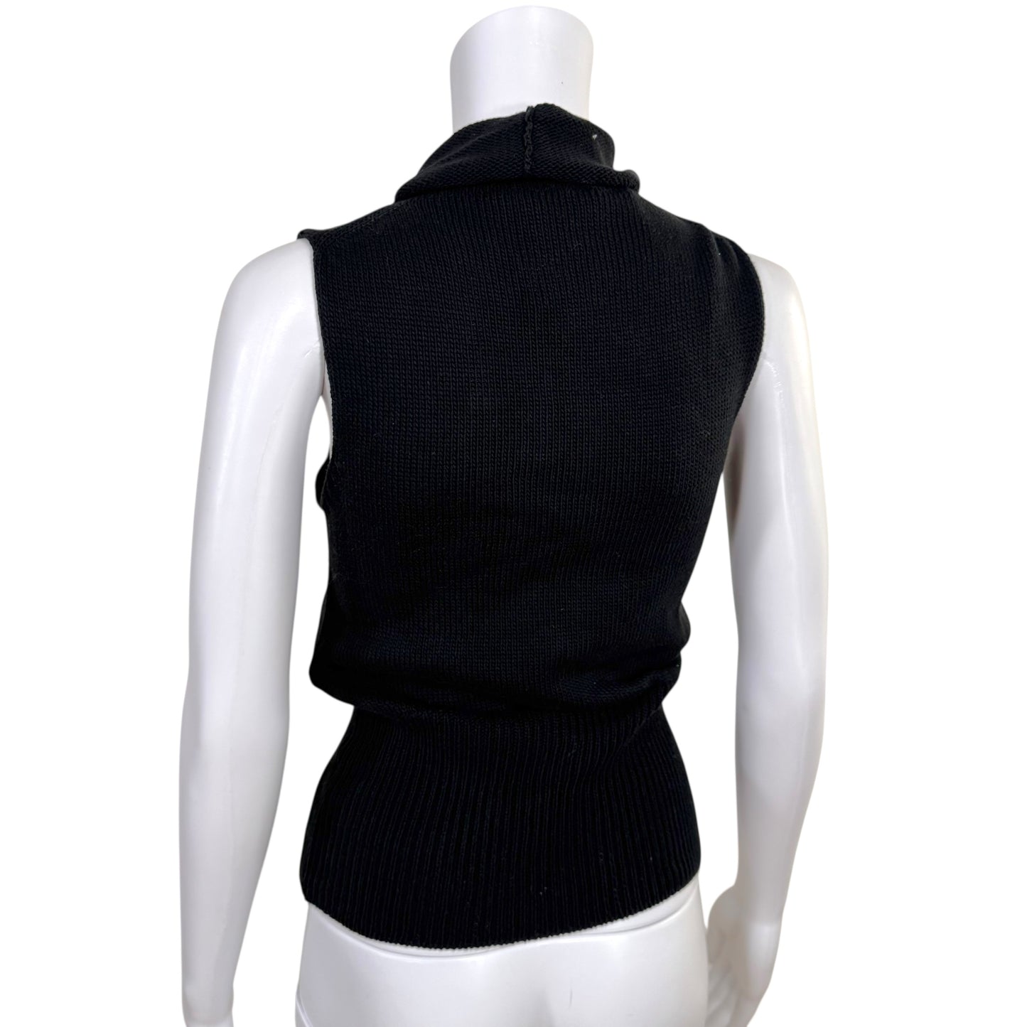 Gucci by Tom Ford Black Sleeveless Turtleneck Cotton Knit Top - Outfit Repeater