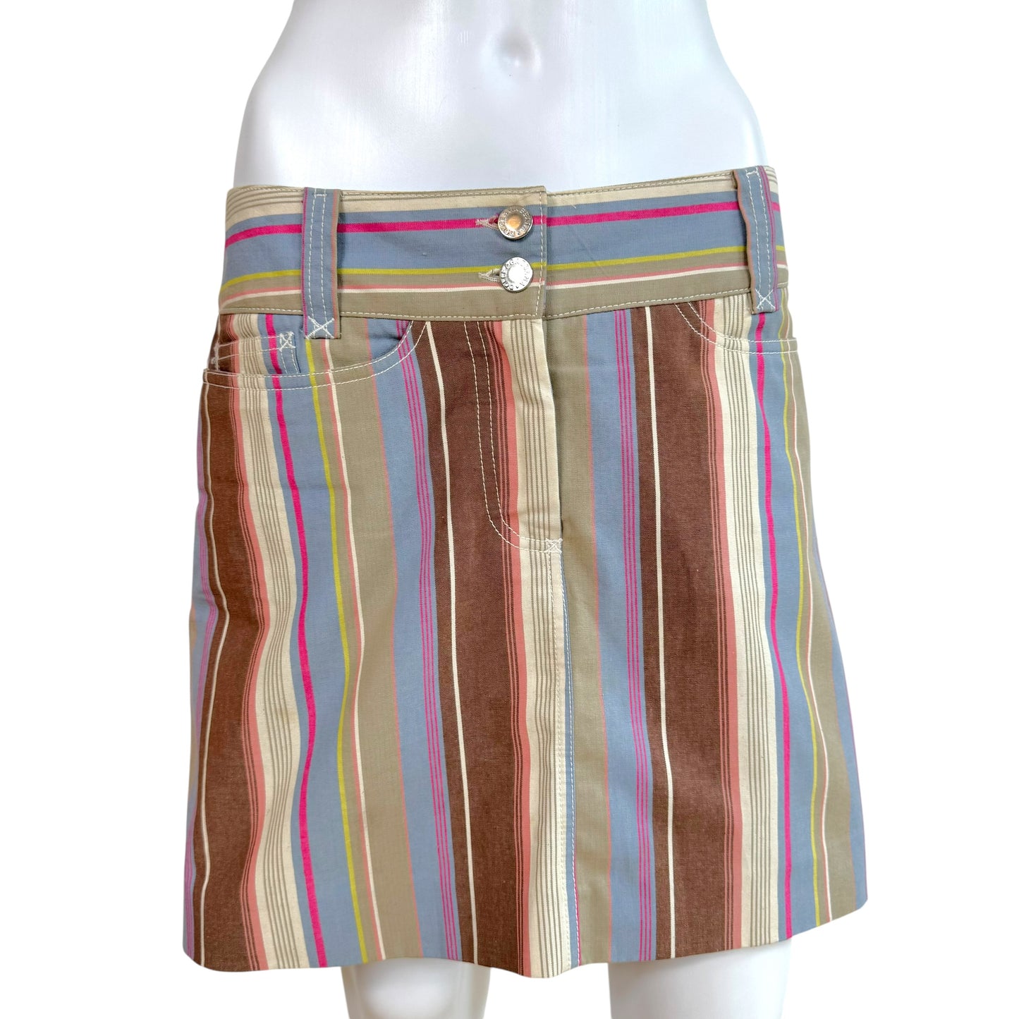 Dolce & Gabbana Pastel Multicolor Striped Mini Skirt