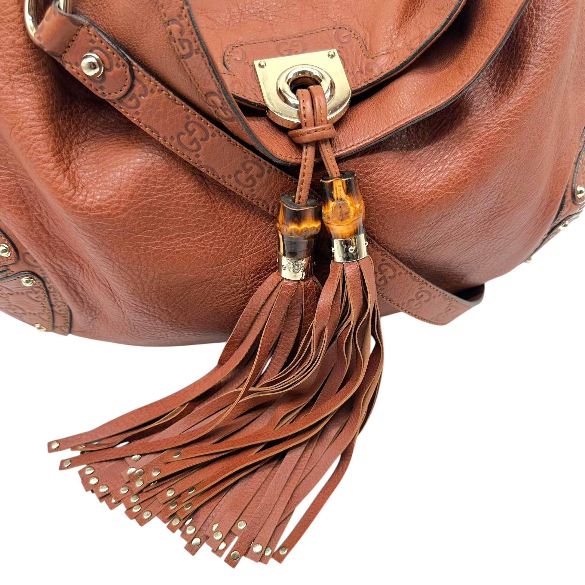 Gucci Brown Leather Guccissima Monogram Indy Bag