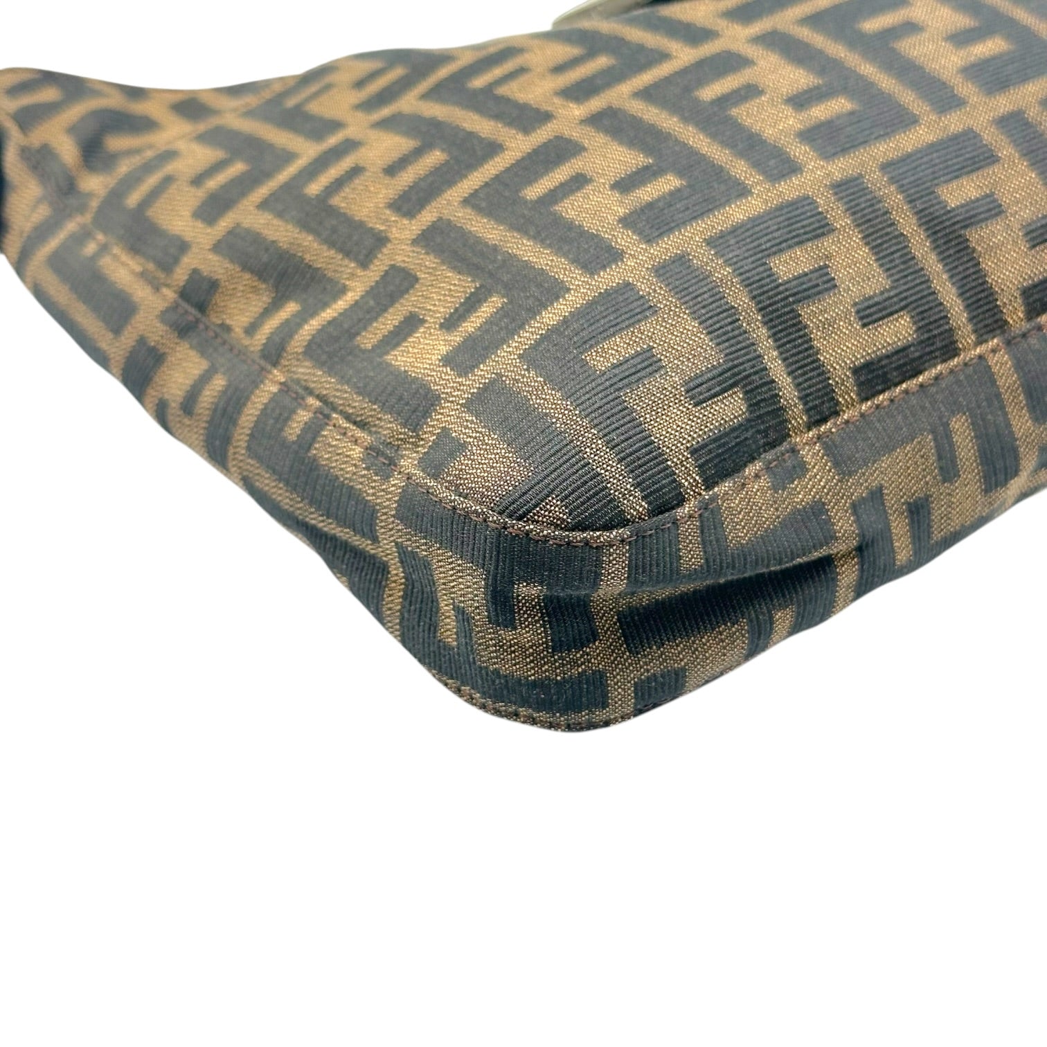 Fendi Brown Zucca Monogram Shoulder Baguette Bag