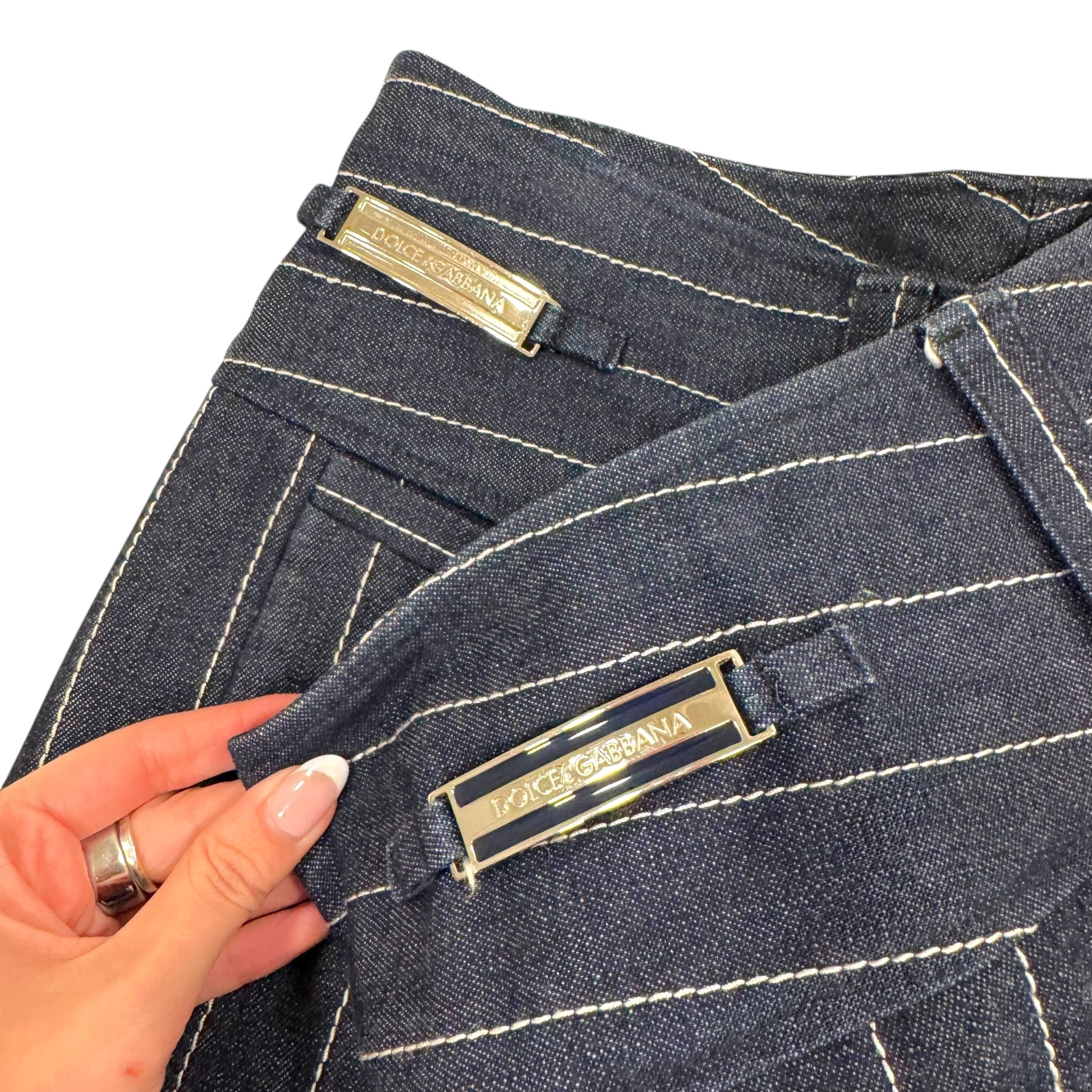 Dolce & Gabbana Ultra Wide Leg Pinstriped Jeans - Outfit Repeater