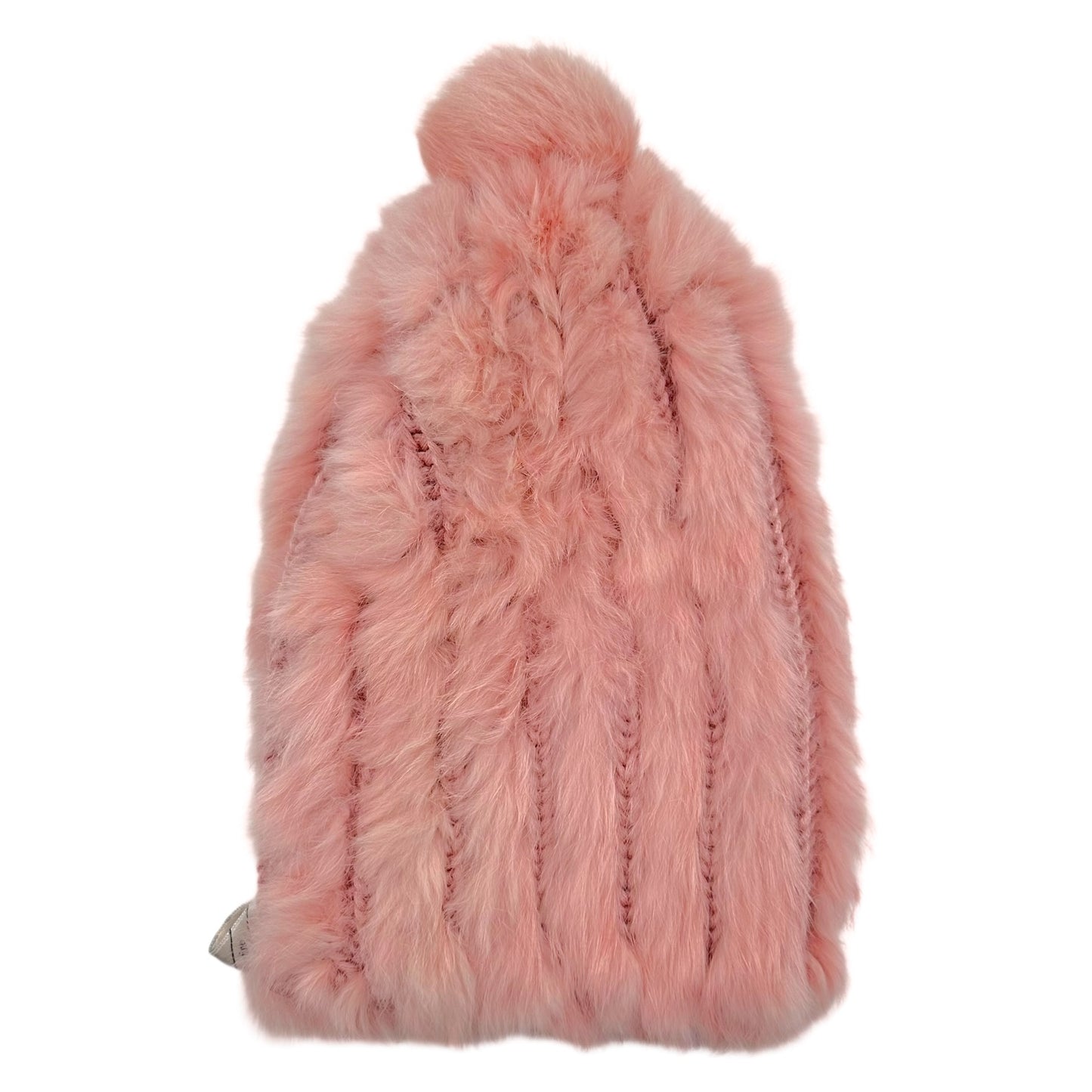 John Galliano Pink Rabbit Fur Beanie Hat