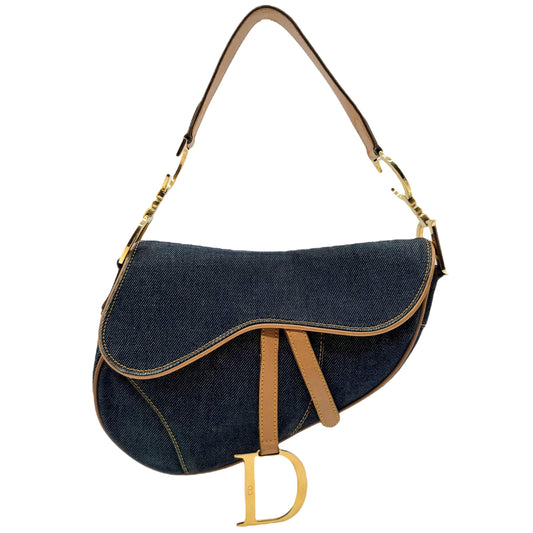 Christian Dior Denim & Gold Hardware Saddle Bag - Outfit Repeater