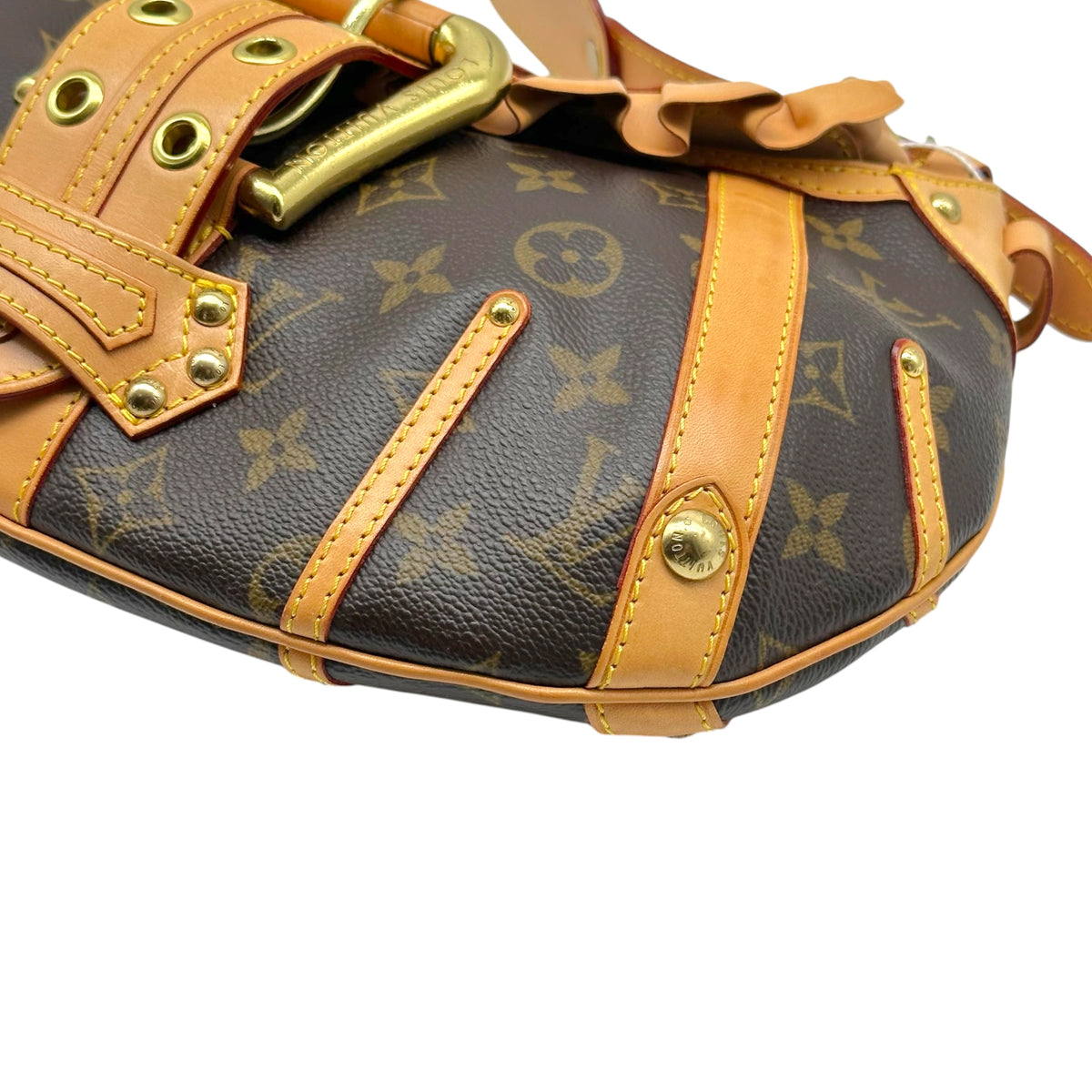 Louis Vuitton Shoulder Bag Classic Monogram Tan Leather
