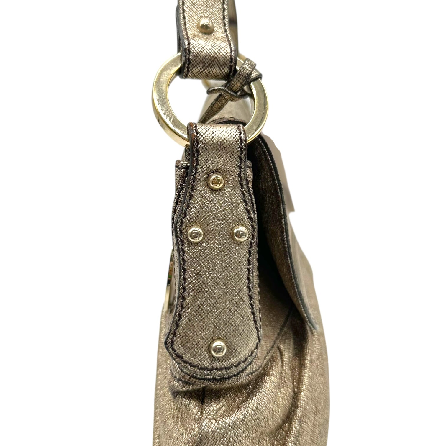 Fendi Gold Leather Medium Chef Bag