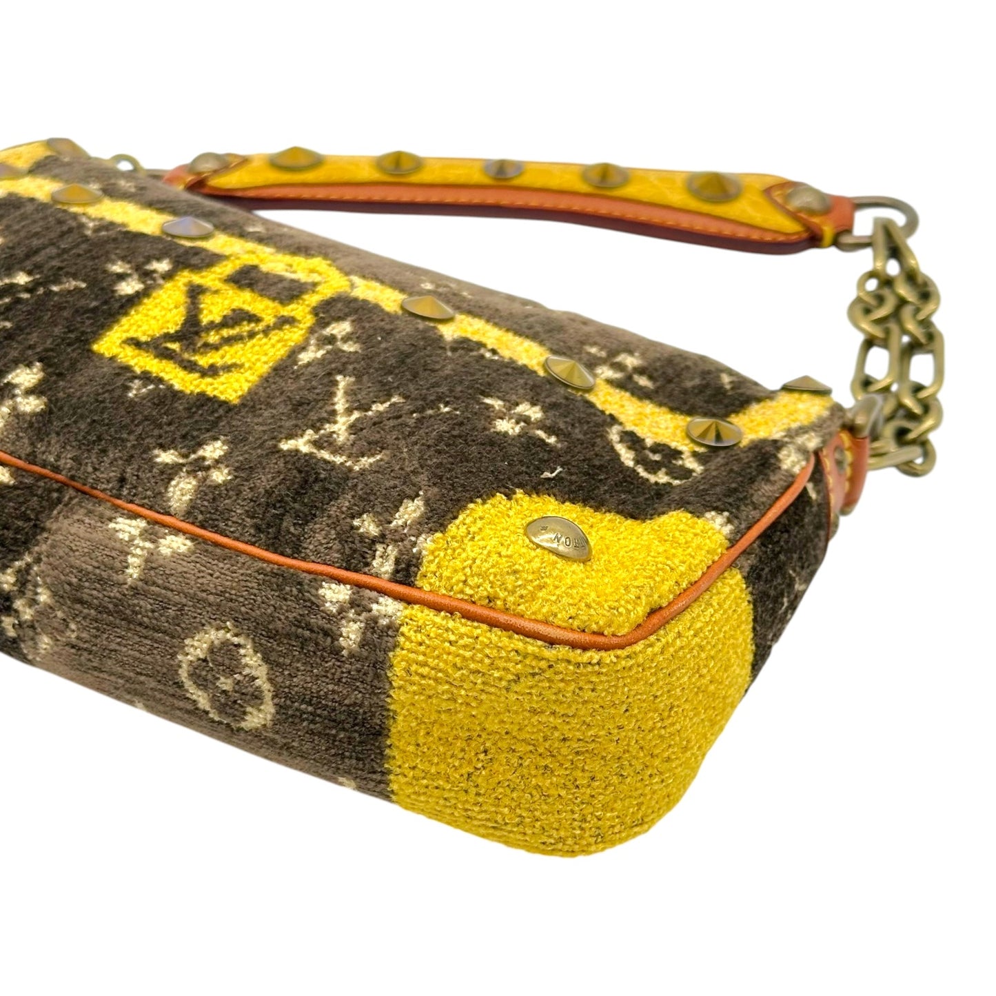 Louis Vuitton Brown & Gold Trompe L'oeil Studded Pochette Bag