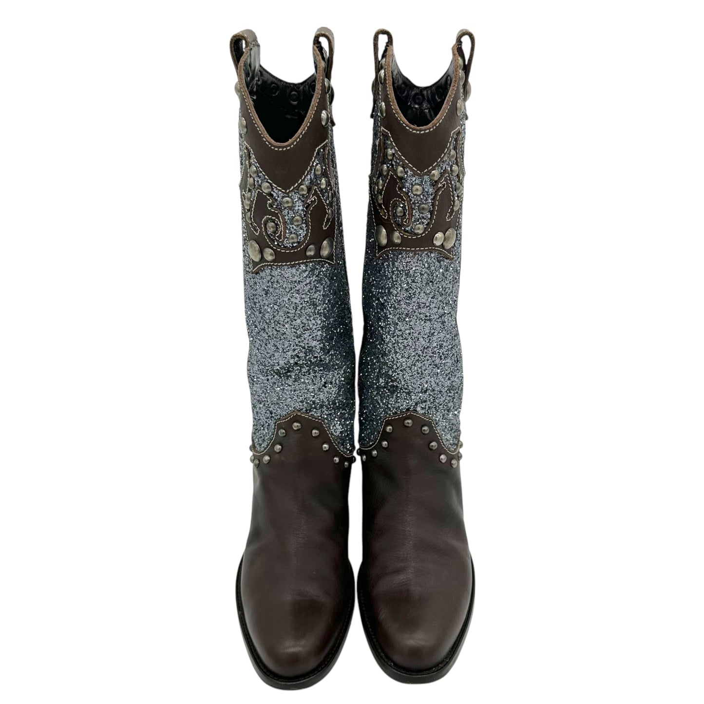 Moschino Jeans Glitter Cowboy Boots