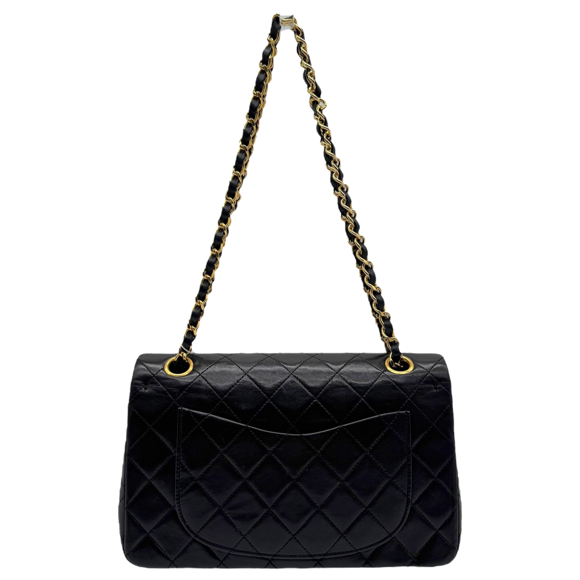 Chanel Black Matelasse Lambskin Small Classic Flap Bag 1989-91 - Outfit Repeater