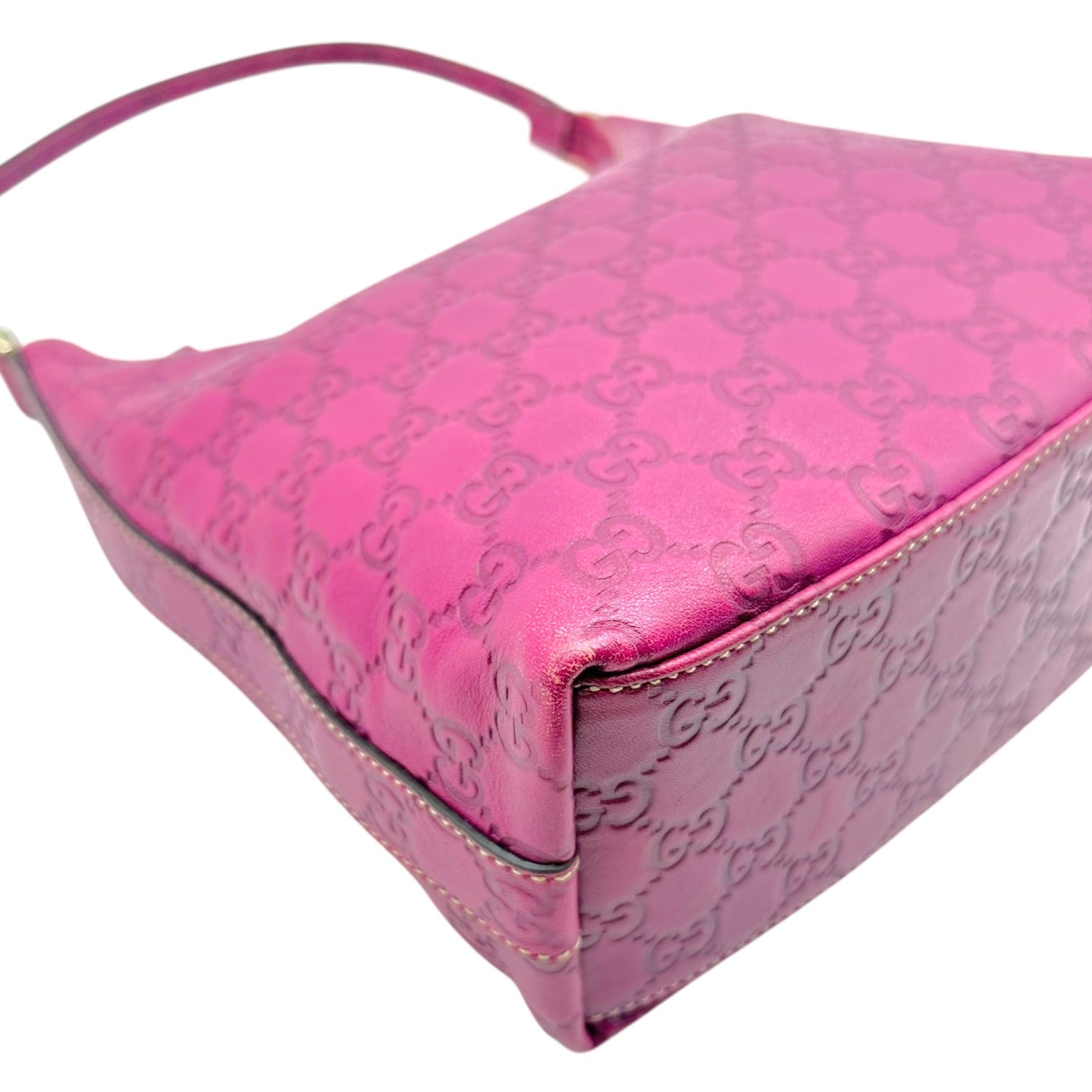 Gucci Shoulder Bag Plum Purple Guccissima Leather