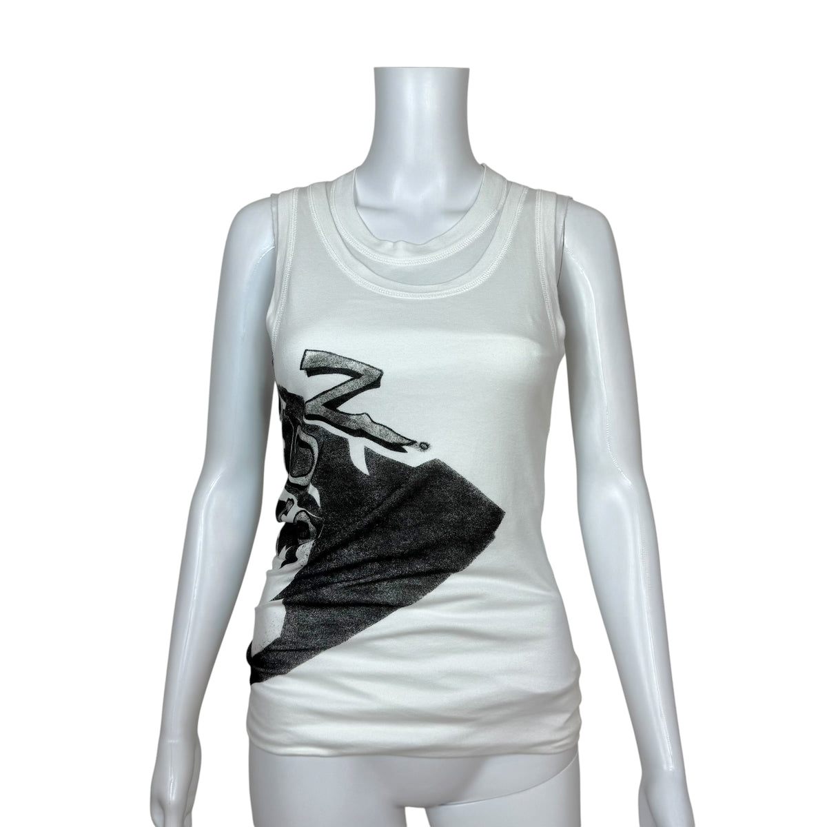 Christian Dior Double-Layer Tank Top White Graphic