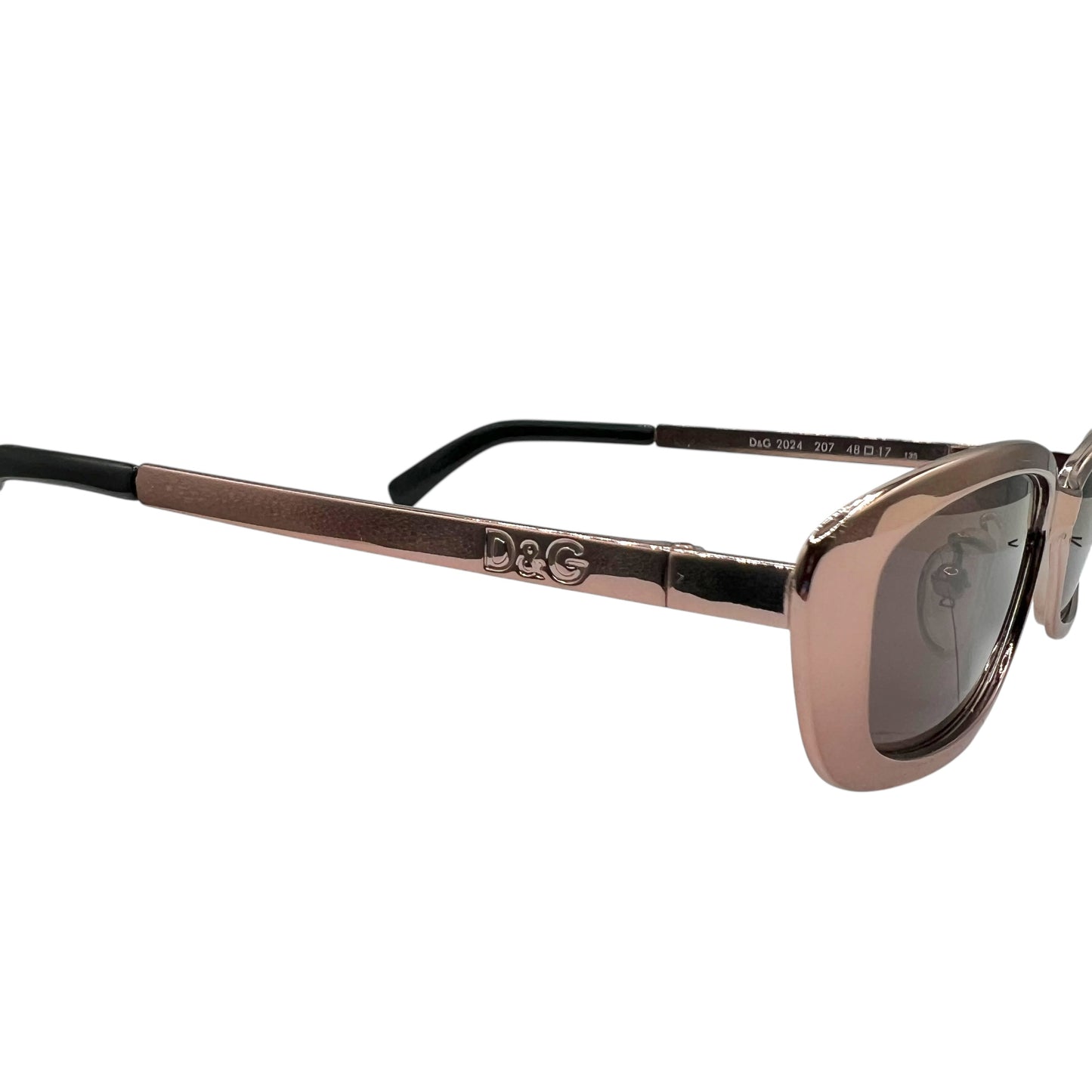 D&G Dolce & Gabbana Pink Metallic Small Rectangle Sunglasses DG 2024