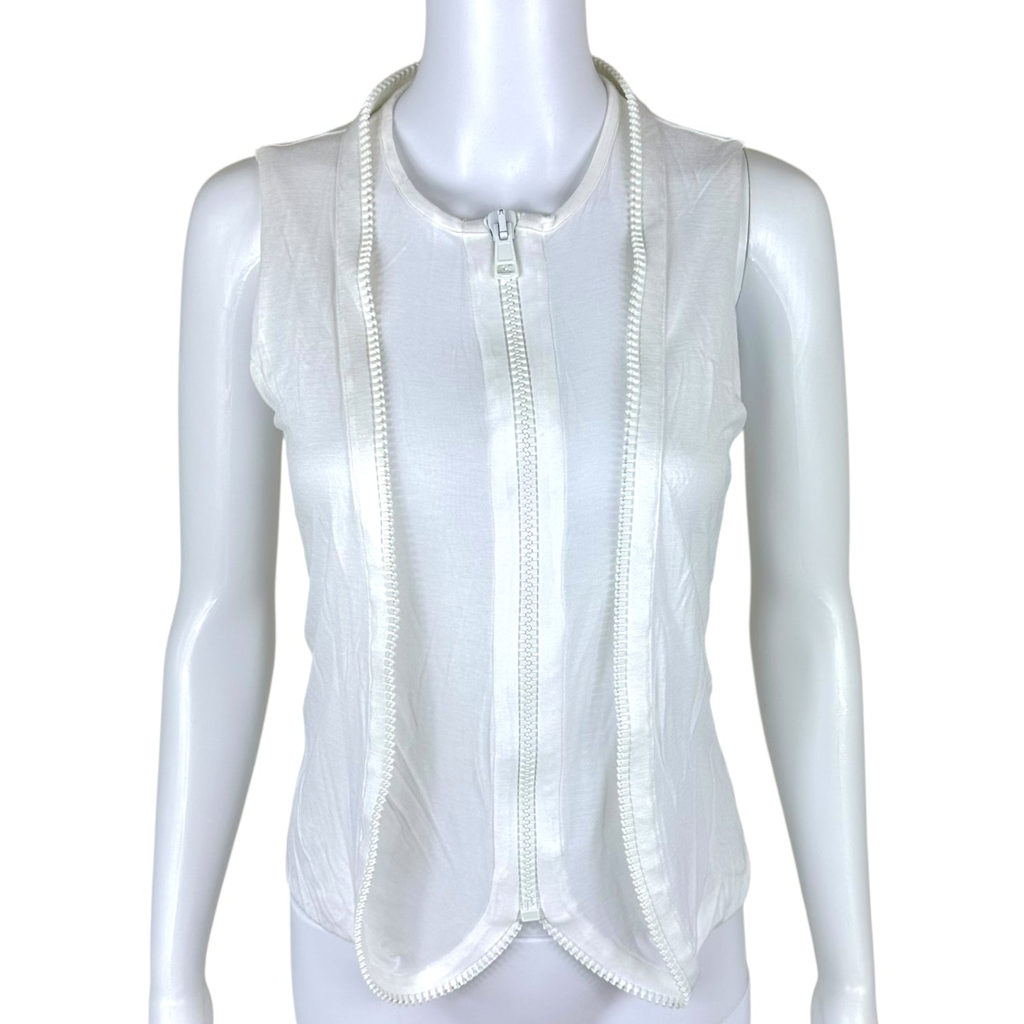 Givenchy White Extended Zip Tank Top