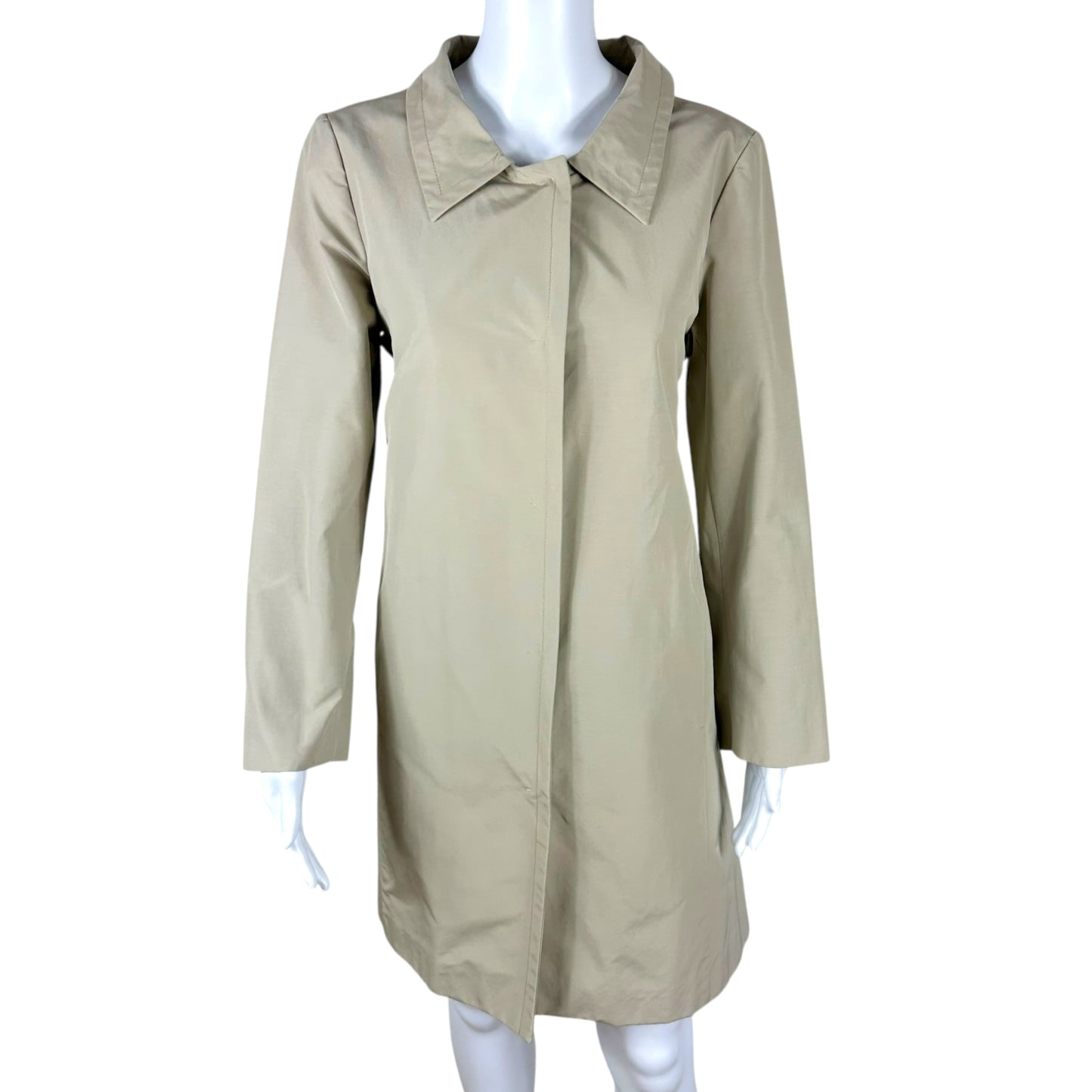 Prada 2011 Beige Button Up Backside Trench Coat