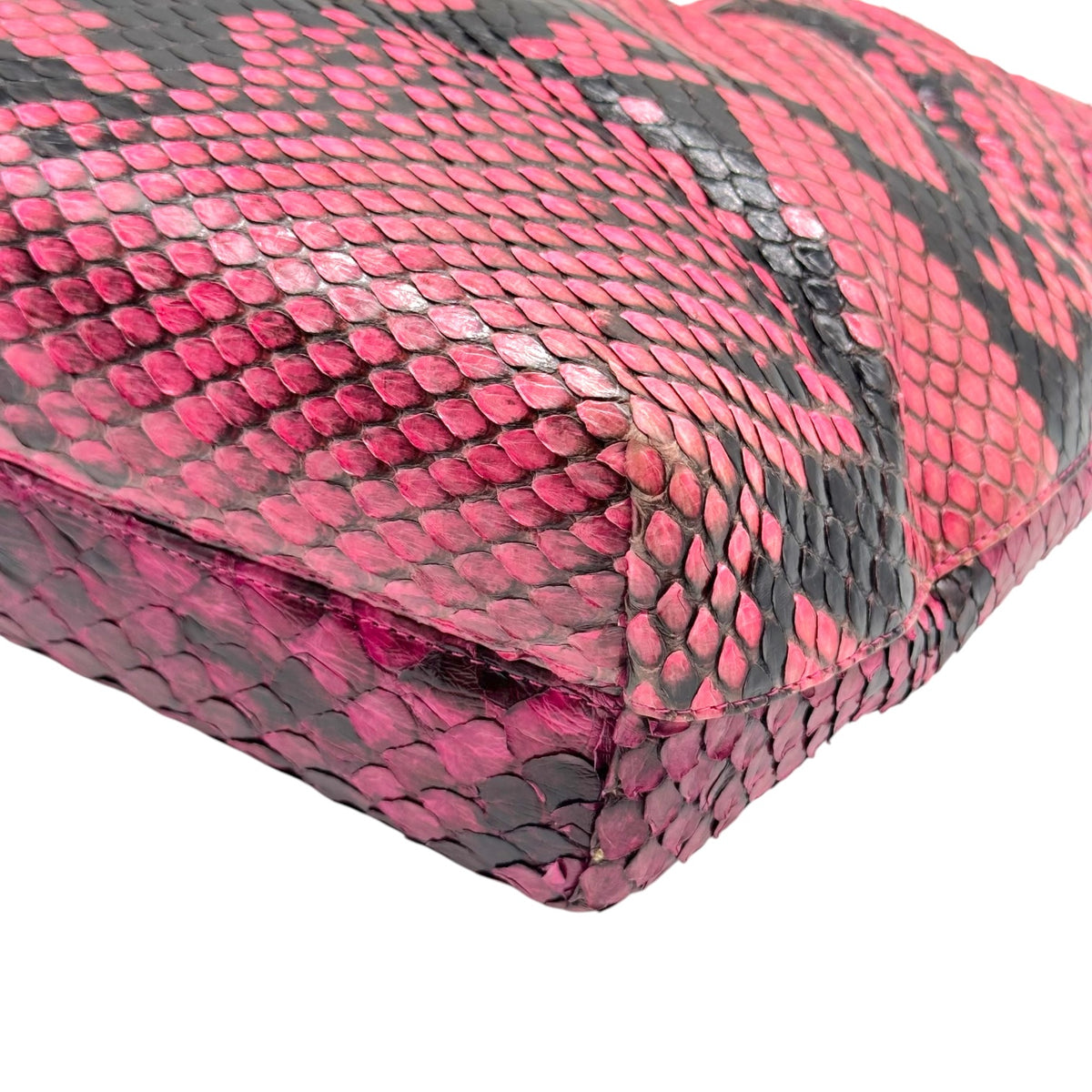 Christian Dior Python Top Handle Handbag Pink Purple