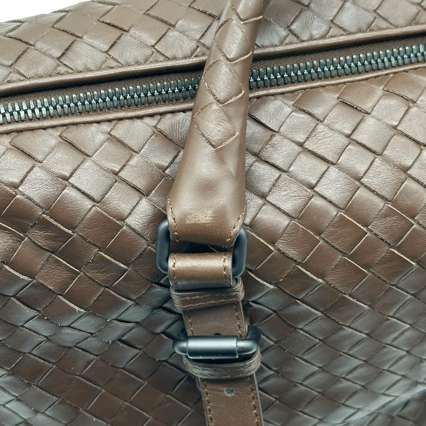 Bottega Veneta Brown Intrecciato Woven Leather Boston Bag - Outfit Repeater