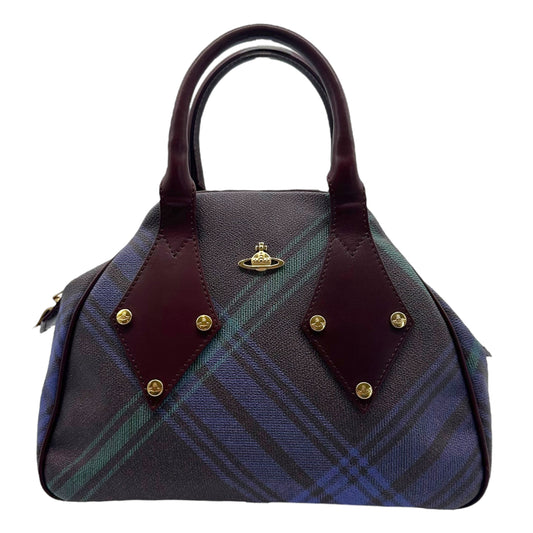 Vivienne Westwoon Burgundy & Blue Plaid Bowler Bag - Outfit Repeater
