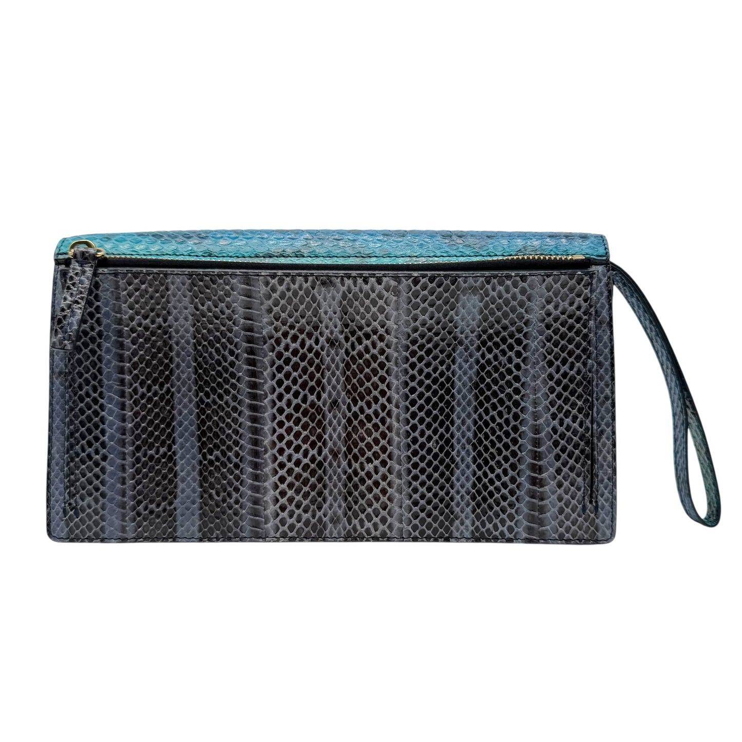 Lanvin Turquoise Blue Python & Stone Clutch Bag