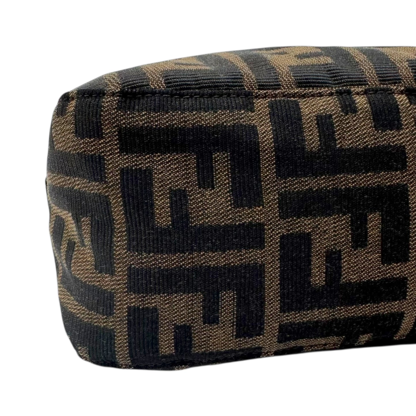 Fendi Classic Zucca Monogram Fold-Over Baguette Bag