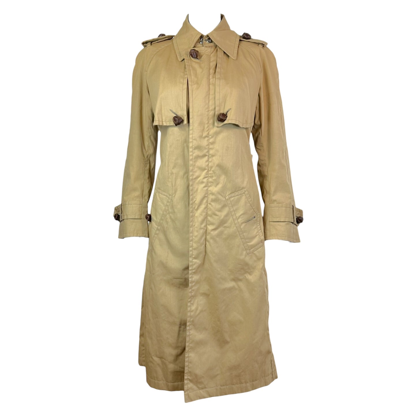 Dsquared2 Beige Trench Coat With Woven Leather Buttons