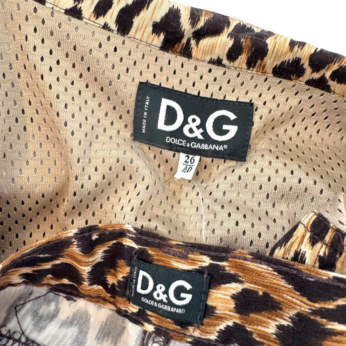 Dolce & Gabbana Leopard Print Jacket Midi Short Set