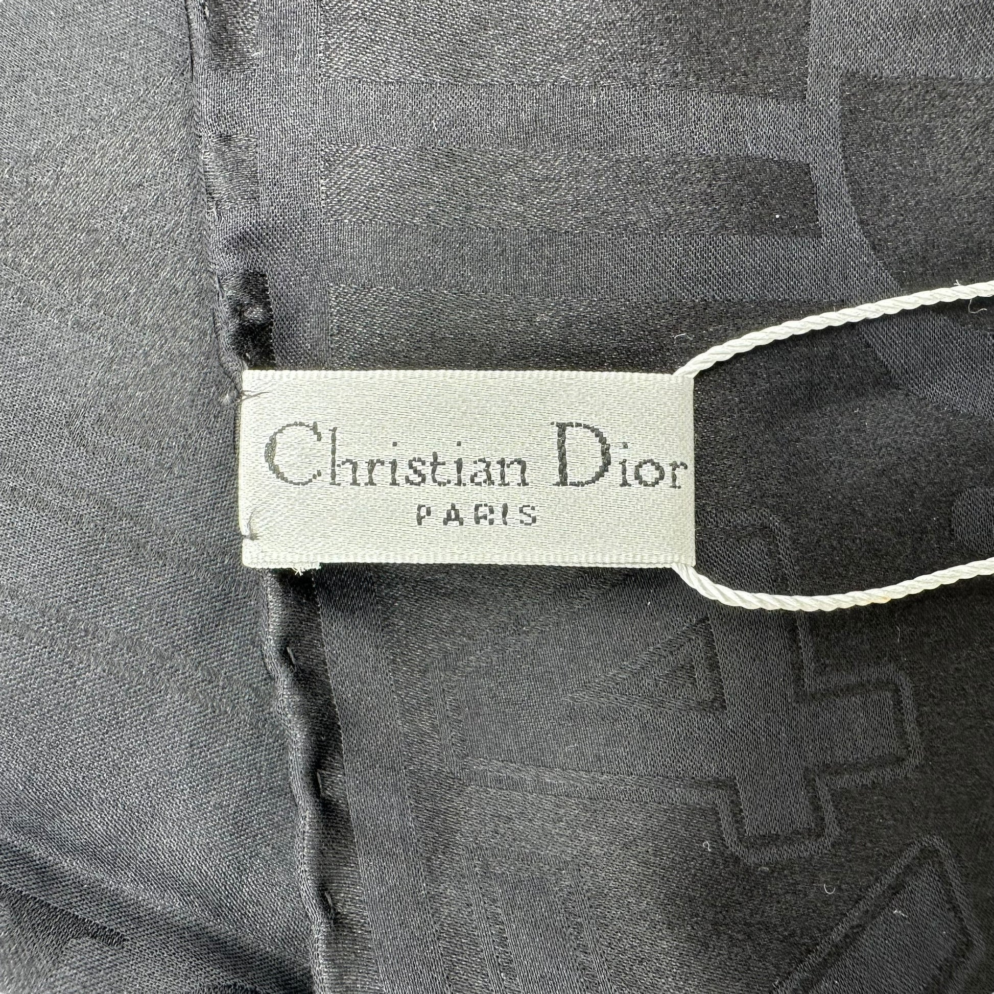 Dior Black Silk Logo Scarf - Outfit Repeater