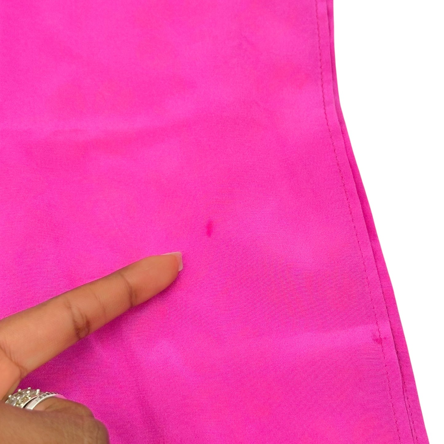 Chanel Hot Pink & Orange Clover Print Silk Scarf