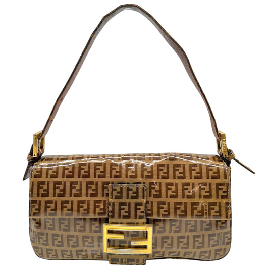 Fendi Coated Canvas Monogram Zucchino Baguette Bag
