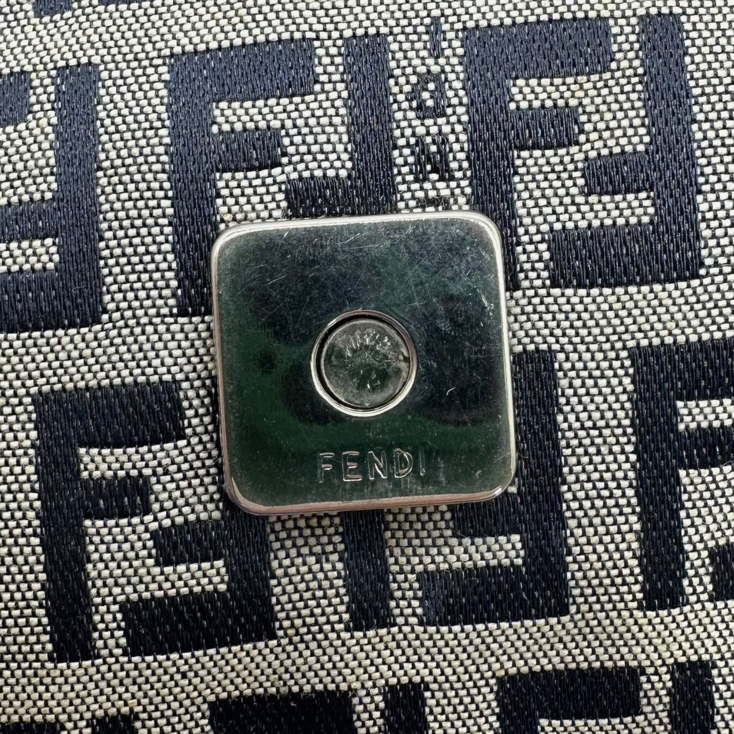 Fendi Navy Blue Zucchino Monogram Baguette Bag - Outfit Repeater