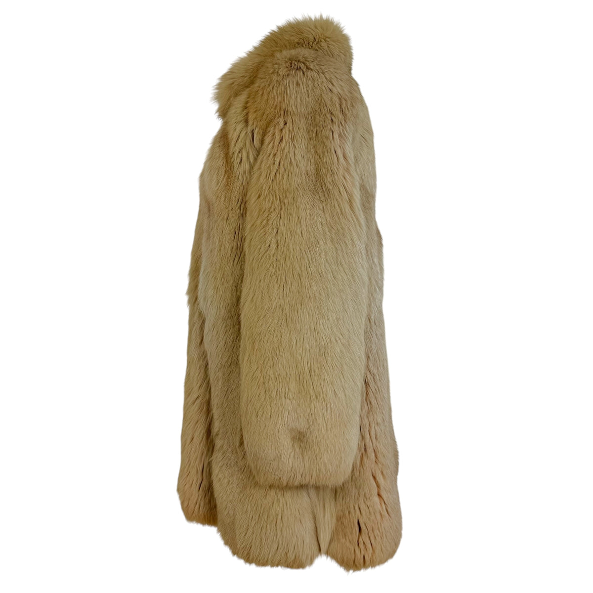 Josephine Fox Fur Coat Beige Mid-Length 1990s Vintage