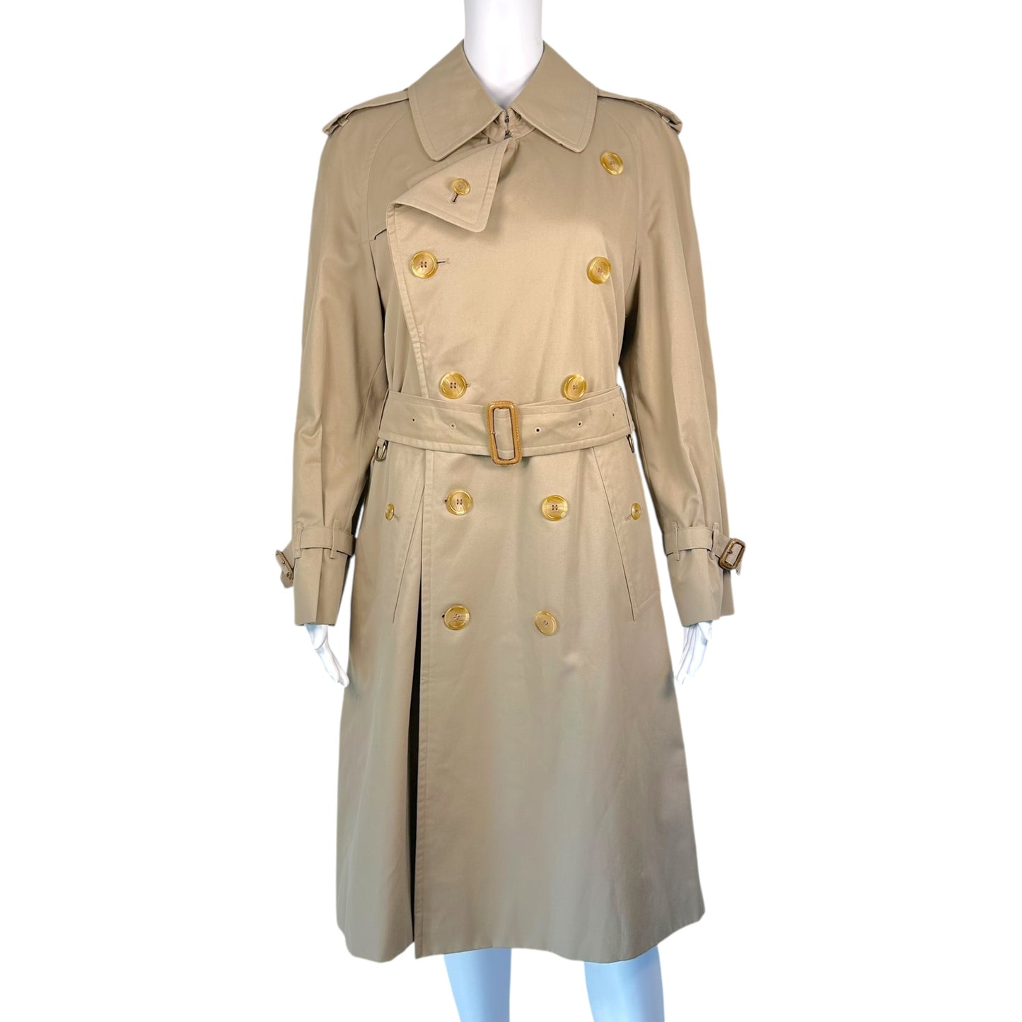Burberry Vintage Tan Classic Mid-Length Trench Coat