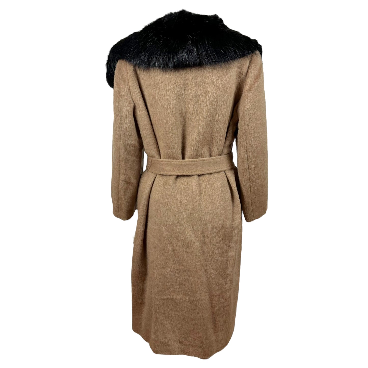 Dolce & Gabbana Fur Trim Camel Trench Coat